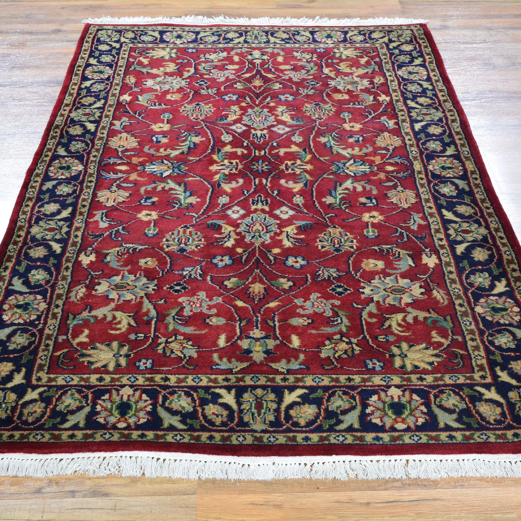 Hand-Knotted Oriental Design Wool Traditional Wool Handmade Rug (Size 3.10 X 6.0) Cwral-594