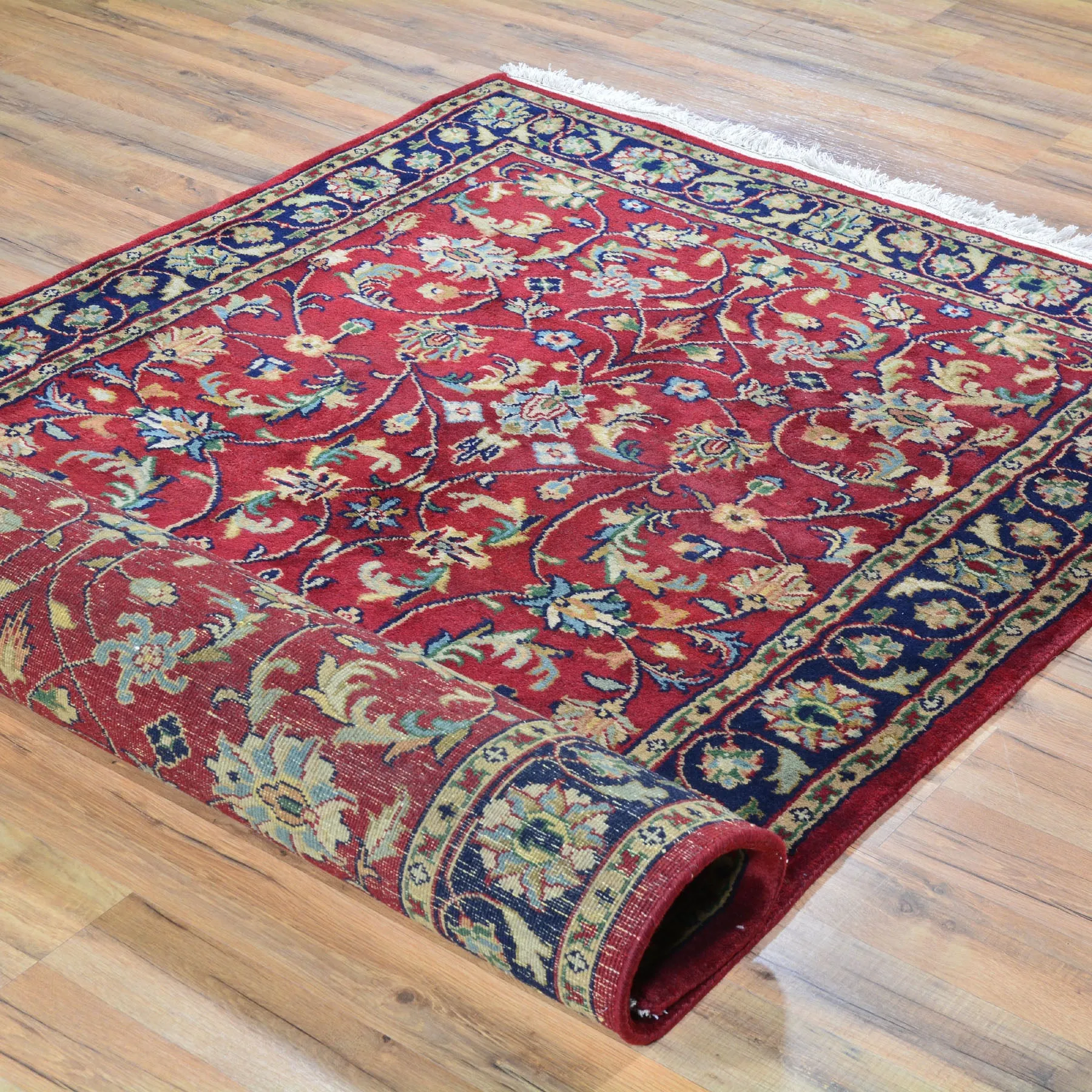 Hand-Knotted Oriental Design Wool Traditional Wool Handmade Rug (Size 3.10 X 6.0) Cwral-594