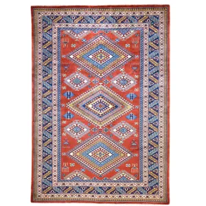 Hand-Knotted Oriental Fine Afghan Shirvan Design Wool Rug (Size 5.2 X 6.11) Cwral-729