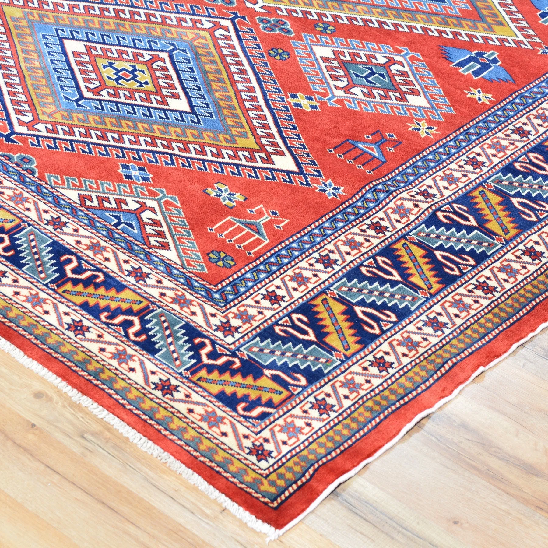 Hand-Knotted Oriental Fine Afghan Shirvan Design Wool Rug (Size 5.2 X 6.11) Cwral-729