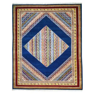 Hand-Knotted Oriental Geometric Design Wool Handmade Rug (Size 8.5 X 11.9) Brral-1221