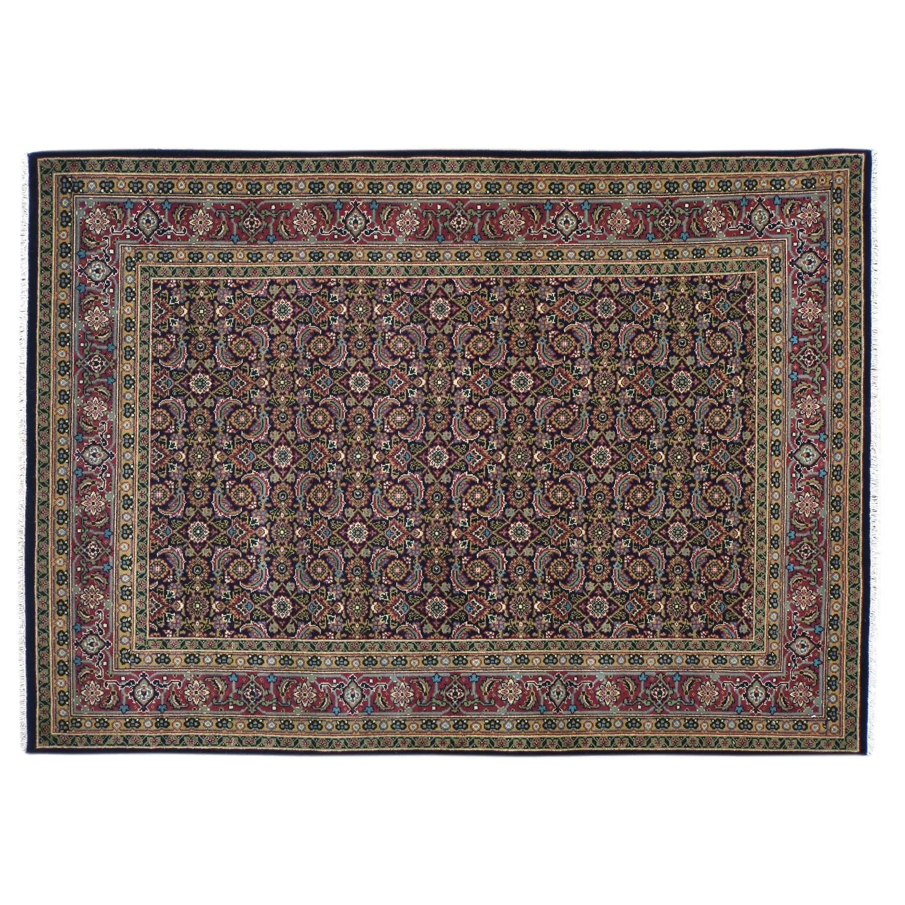 Hand-Knotted Oriental Herati Design Wool Rug (Size 4.10 X 7.0) Brral-6195