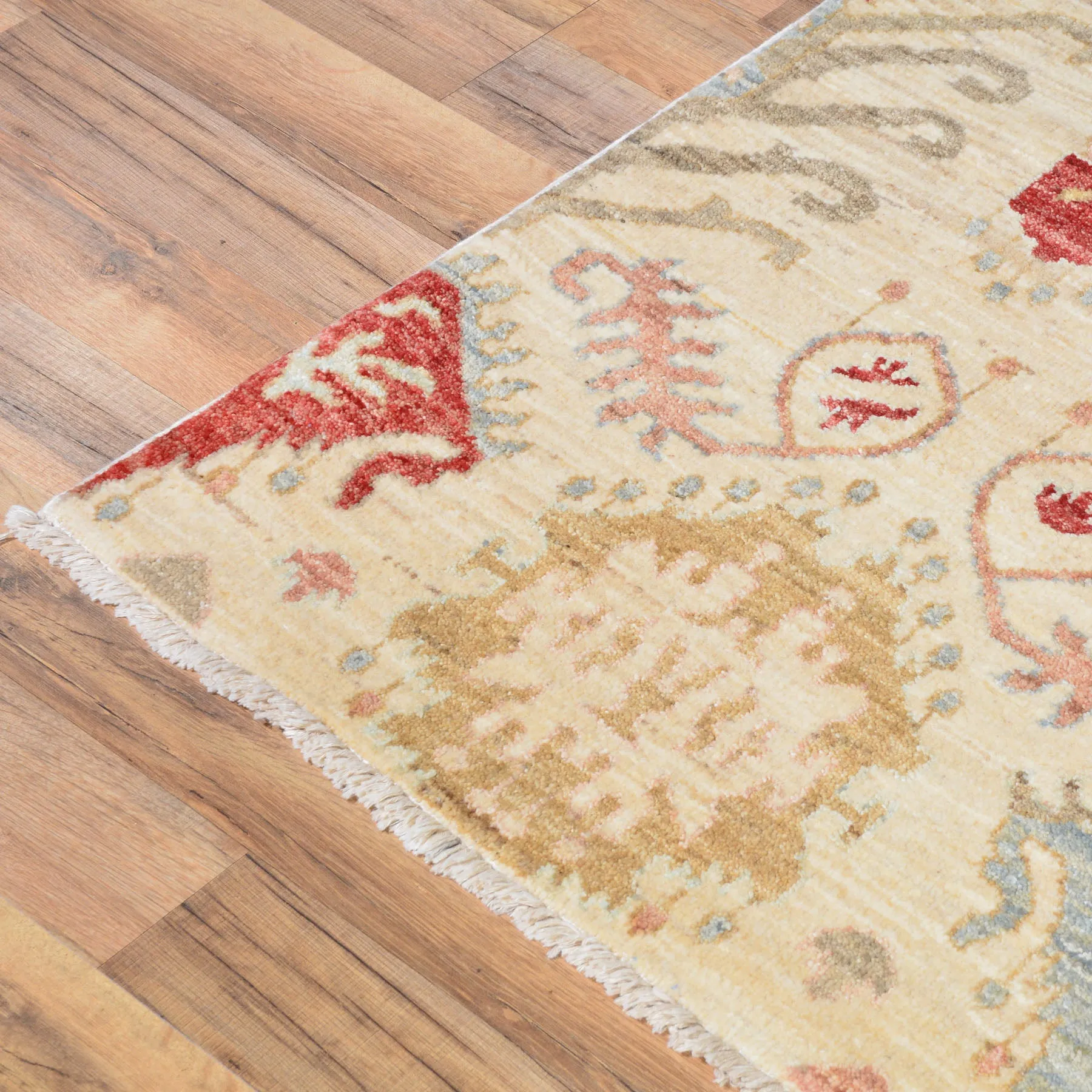 Hand-Knotted Oriental Ikat Design Chobi Wool Handmade Rug (Size 4.2 X 6.3) Cwral-2412