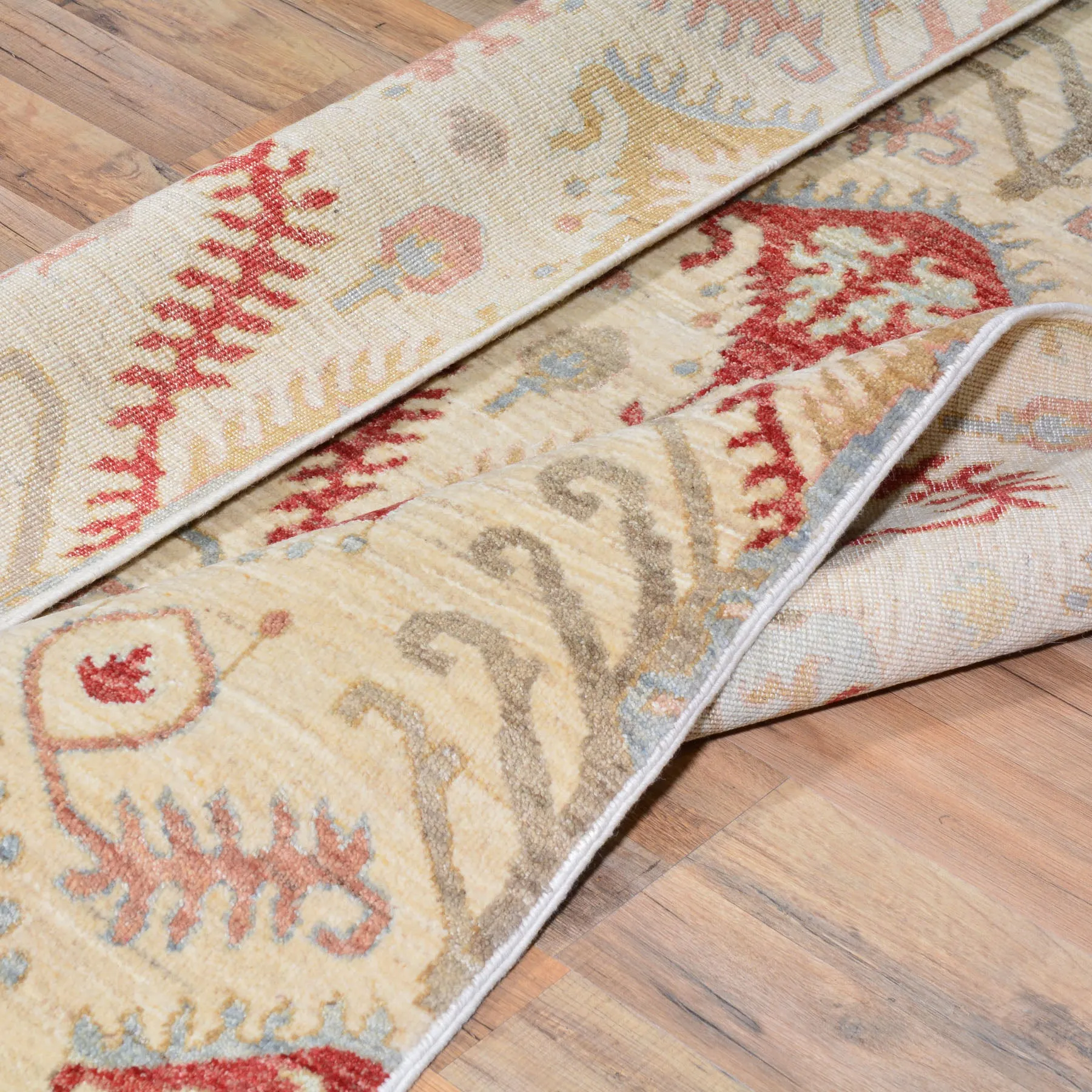 Hand-Knotted Oriental Ikat Design Chobi Wool Handmade Rug (Size 4.2 X 6.3) Cwral-2412