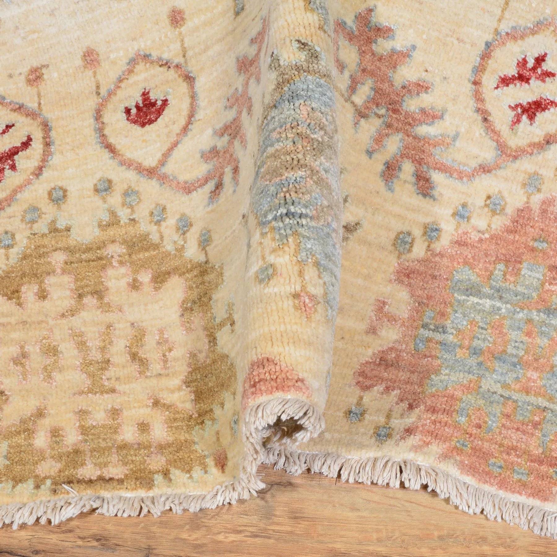 Hand-Knotted Oriental Ikat Design Chobi Wool Handmade Rug (Size 4.2 X 6.3) Cwral-2412