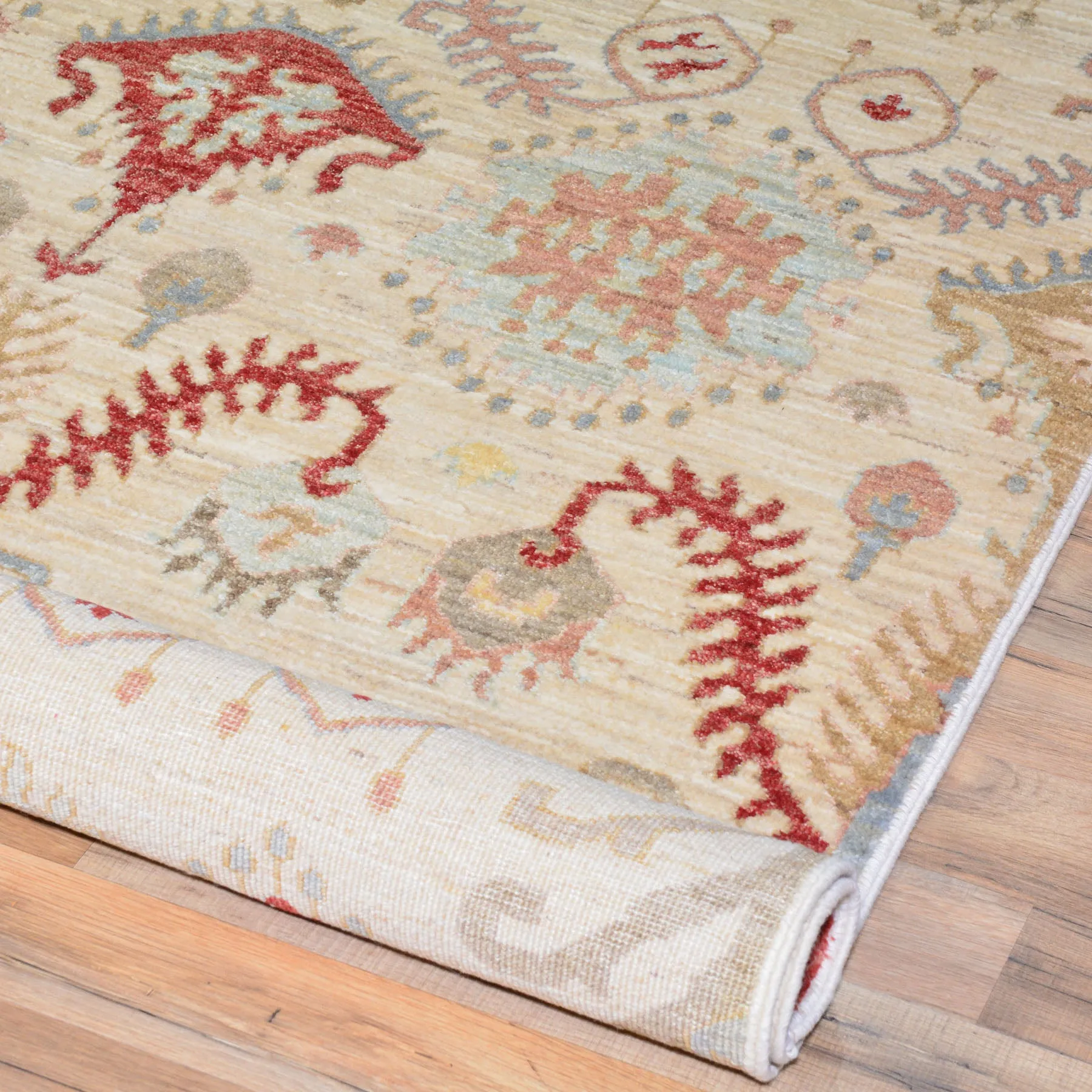 Hand-Knotted Oriental Ikat Design Chobi Wool Handmade Rug (Size 4.2 X 6.3) Cwral-2412