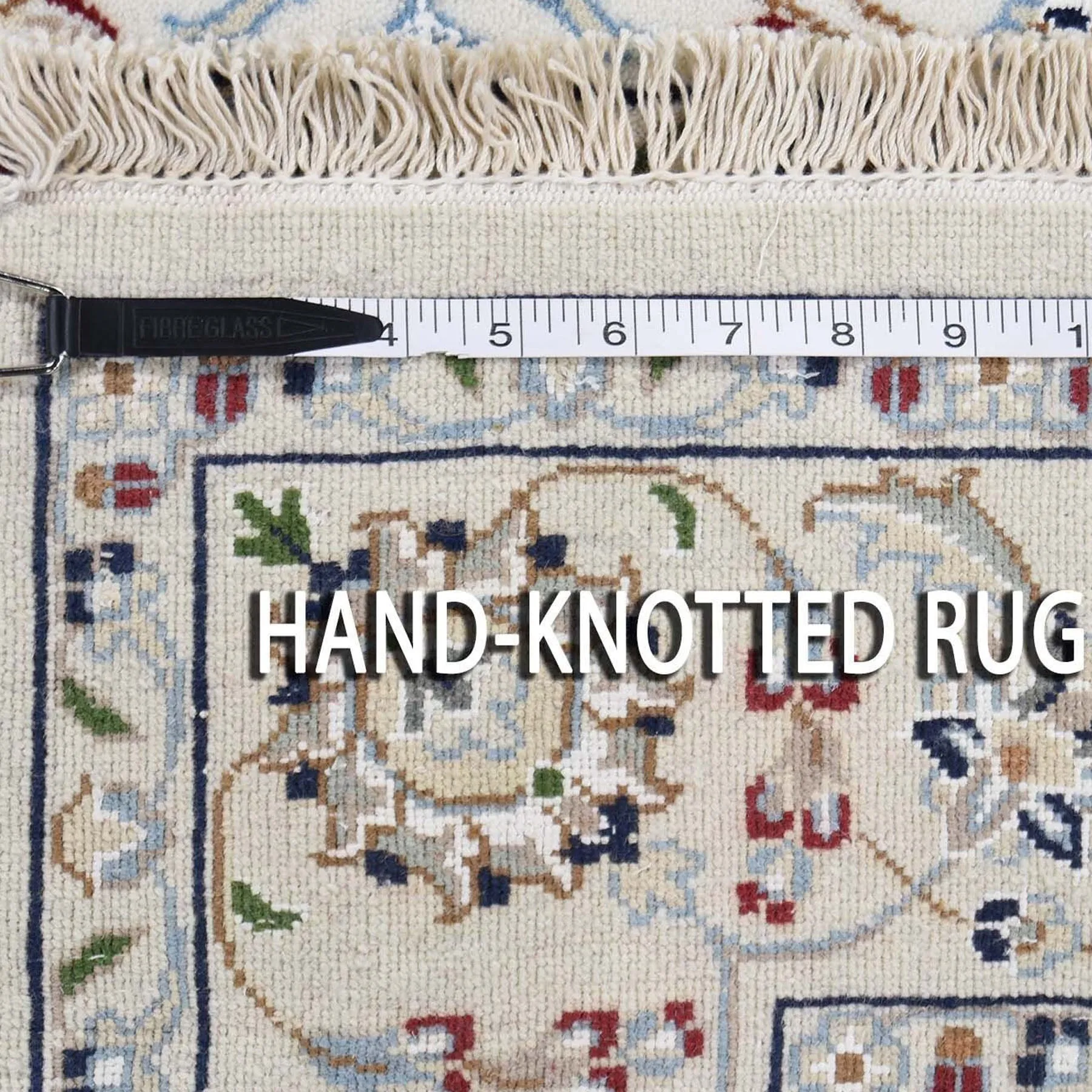 Hand-Knotted Oriental Indo Nain Design Wool & Silk Handmade Rug (Size 4.2 X 6.2) Cwral-7668