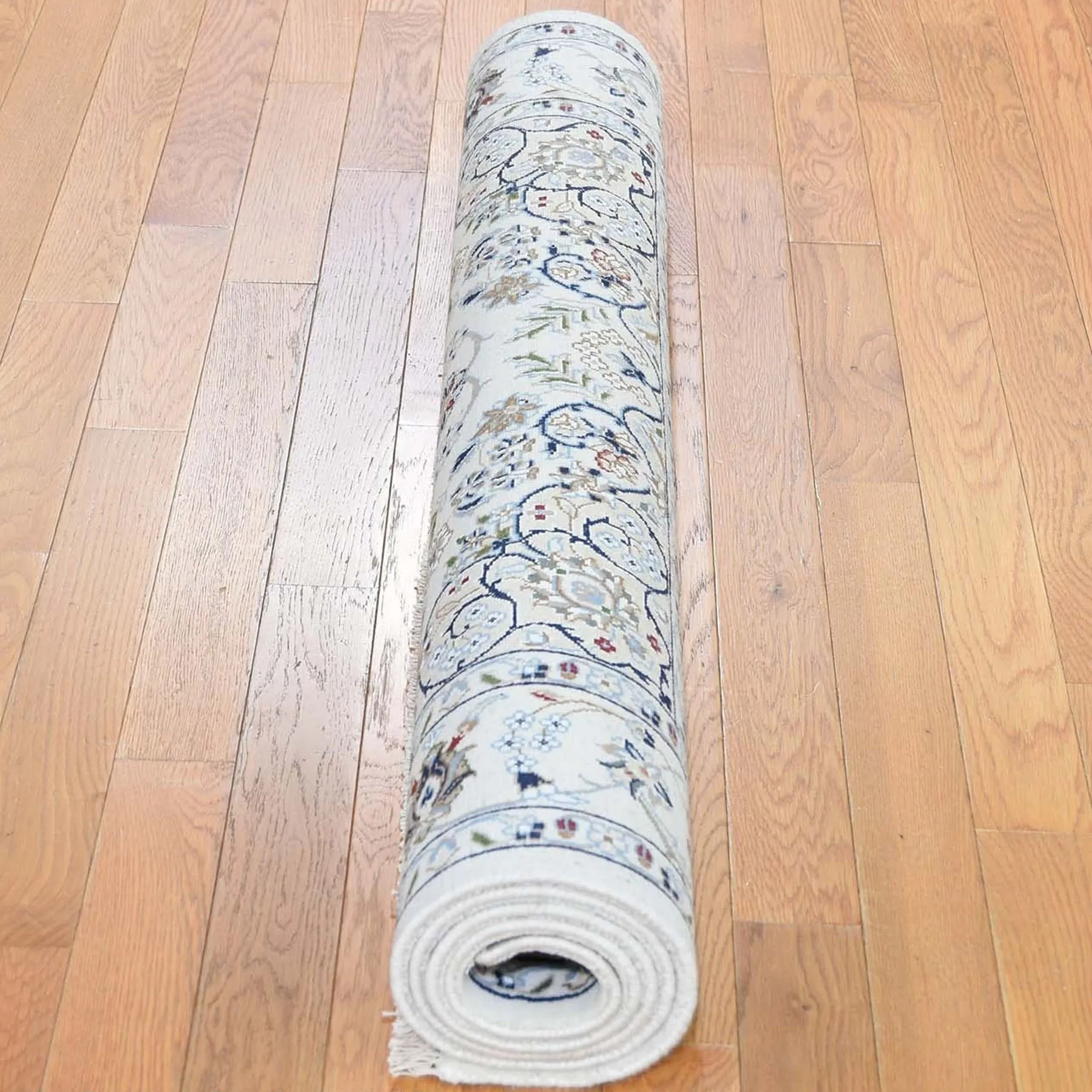 Hand-Knotted Oriental Indo Nain Design Wool & Silk Handmade Rug (Size 4.2 X 6.2) Cwral-7668