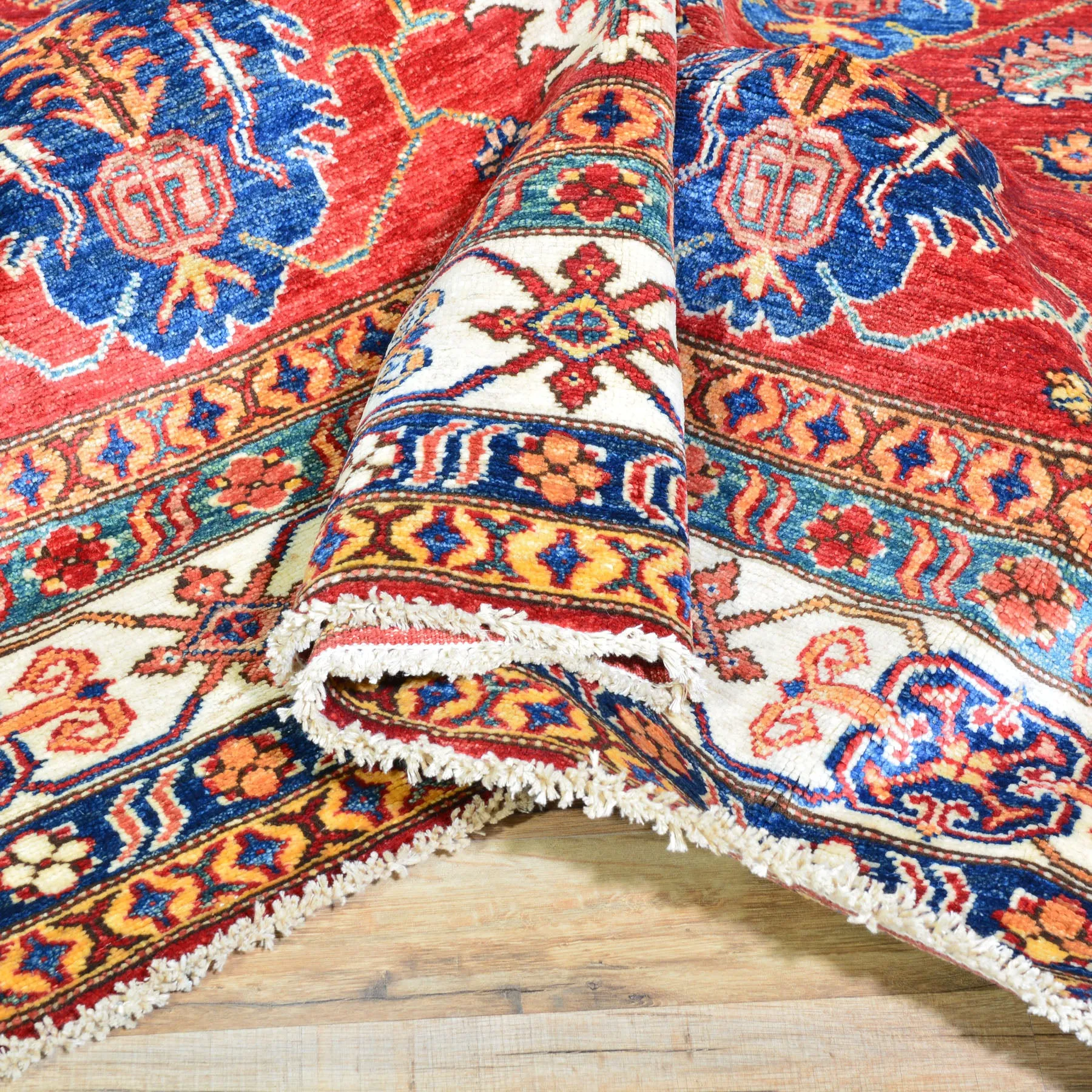 Hand-Knotted Oriental Kazak Design Wool Handmade Rug (Size 6.0 X 6.4) Cwral-8073
