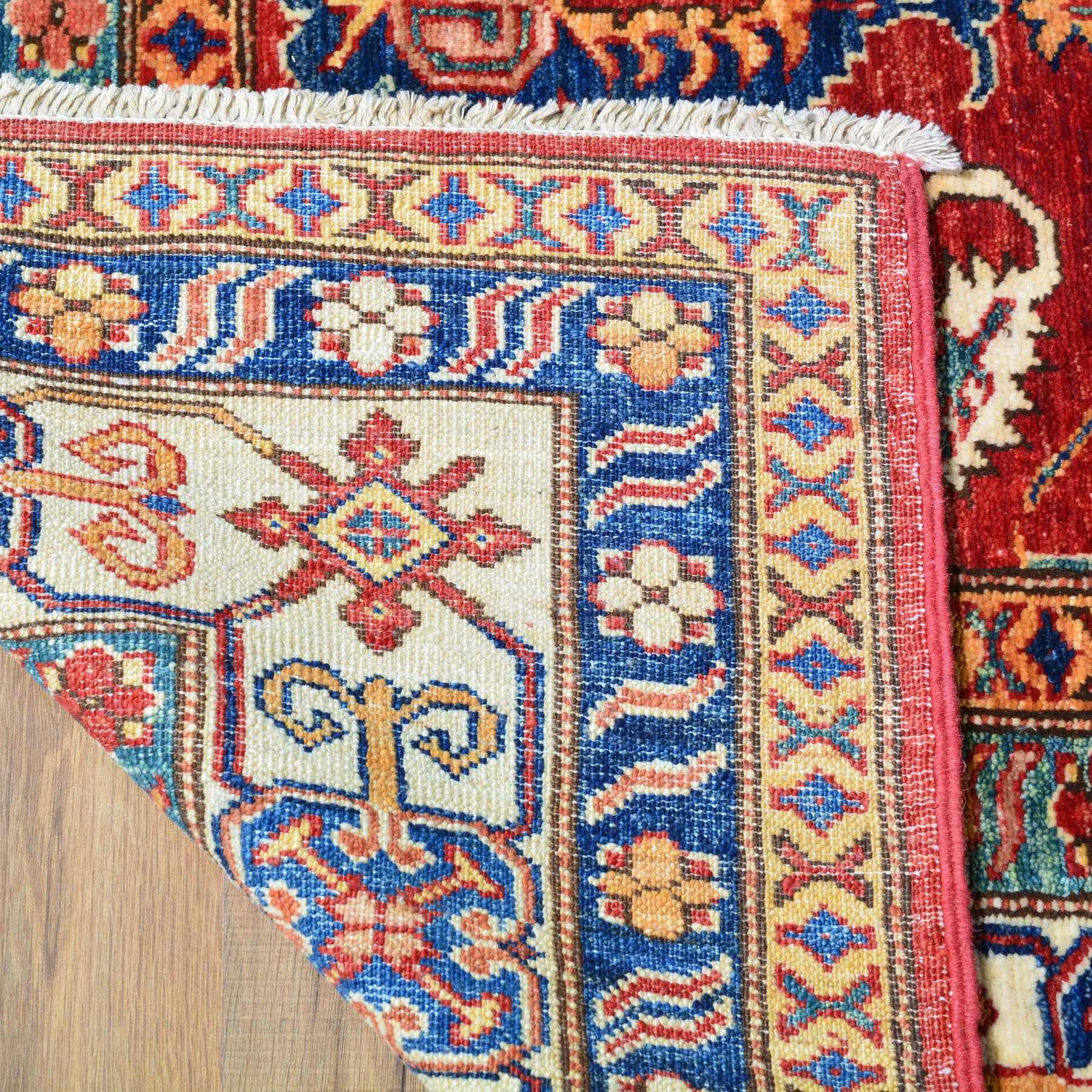 Hand-Knotted Oriental Kazak Design Wool Handmade Rug (Size 6.0 X 6.4) Cwral-8073