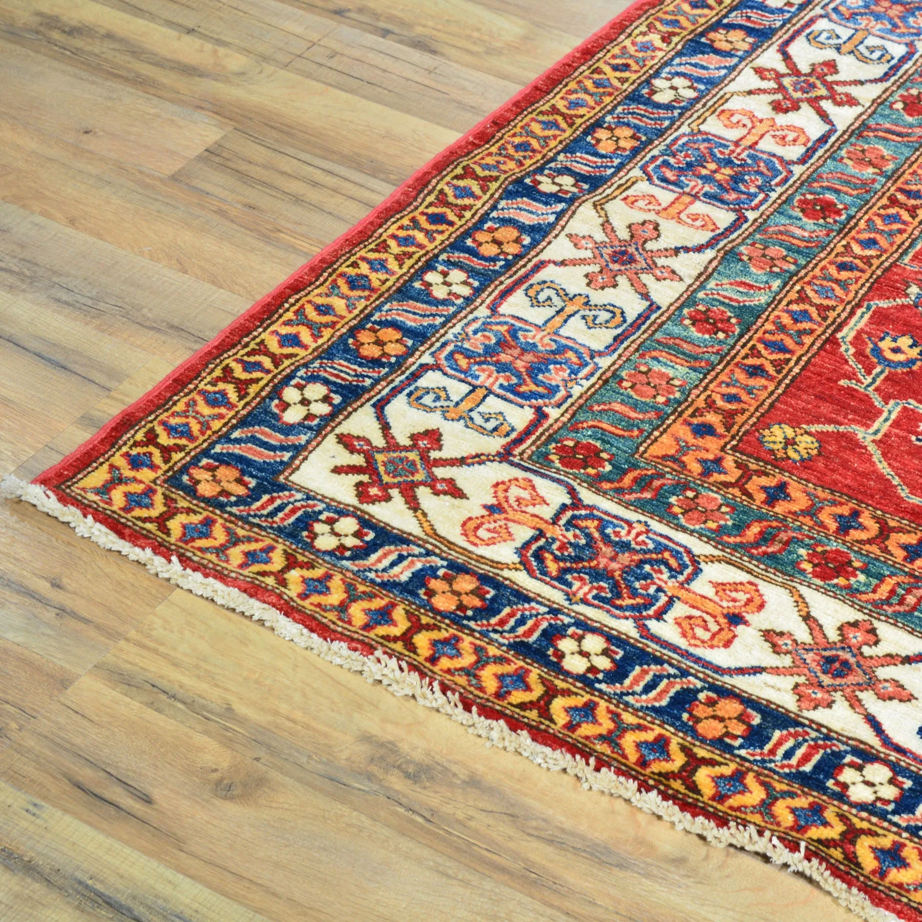 Hand-Knotted Oriental Kazak Design Wool Handmade Rug (Size 6.0 X 6.4) Cwral-8073