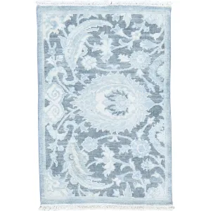Hand-Knotted Oriental Modern Design Handmade Wool & Silk  Rug (Size 2.0 X 3.0) Cwral-8827
