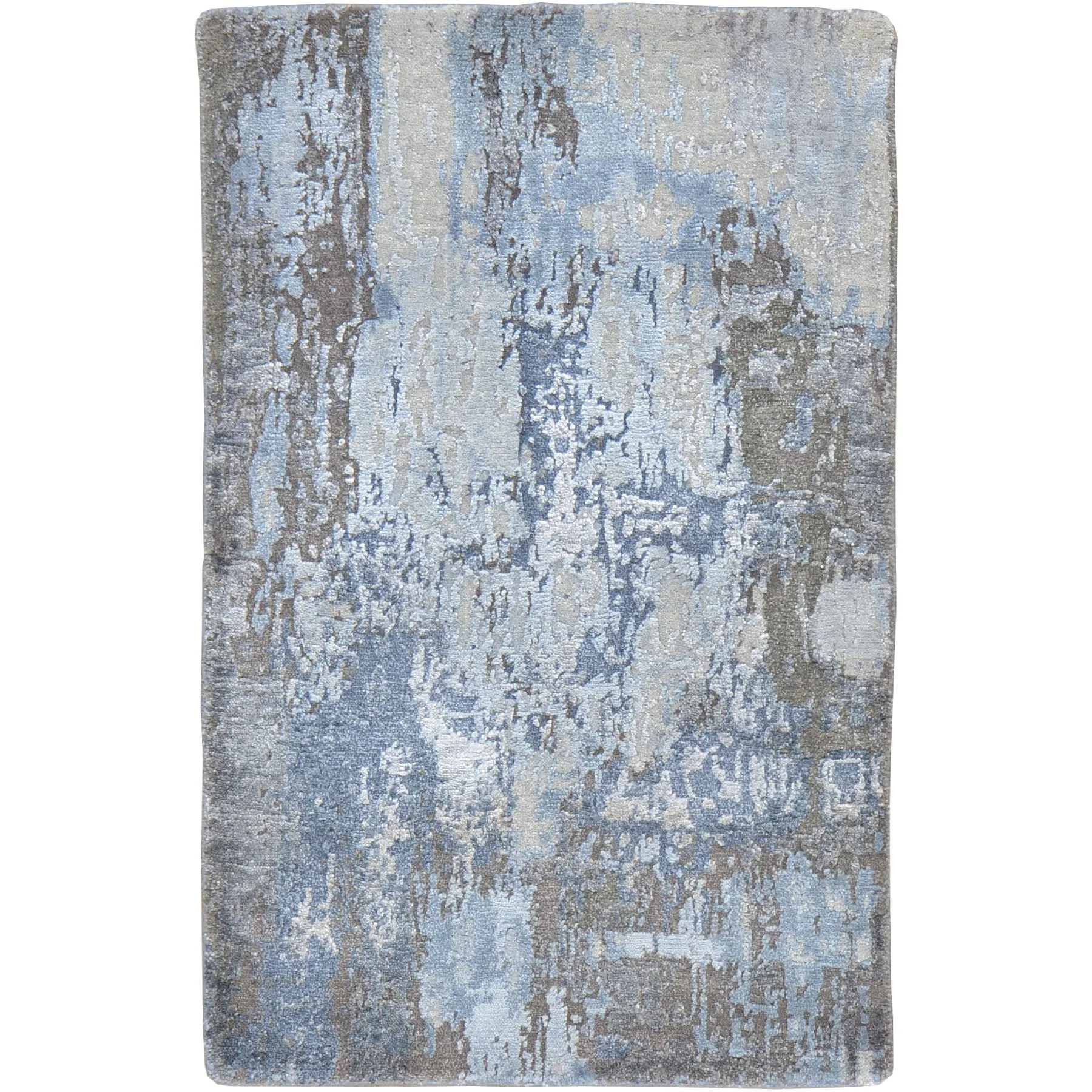 Hand-Knotted Oriental Modern Design Handmade Wool & Silk  Rug (Size 2.0 X 3.1) Cwral-7893