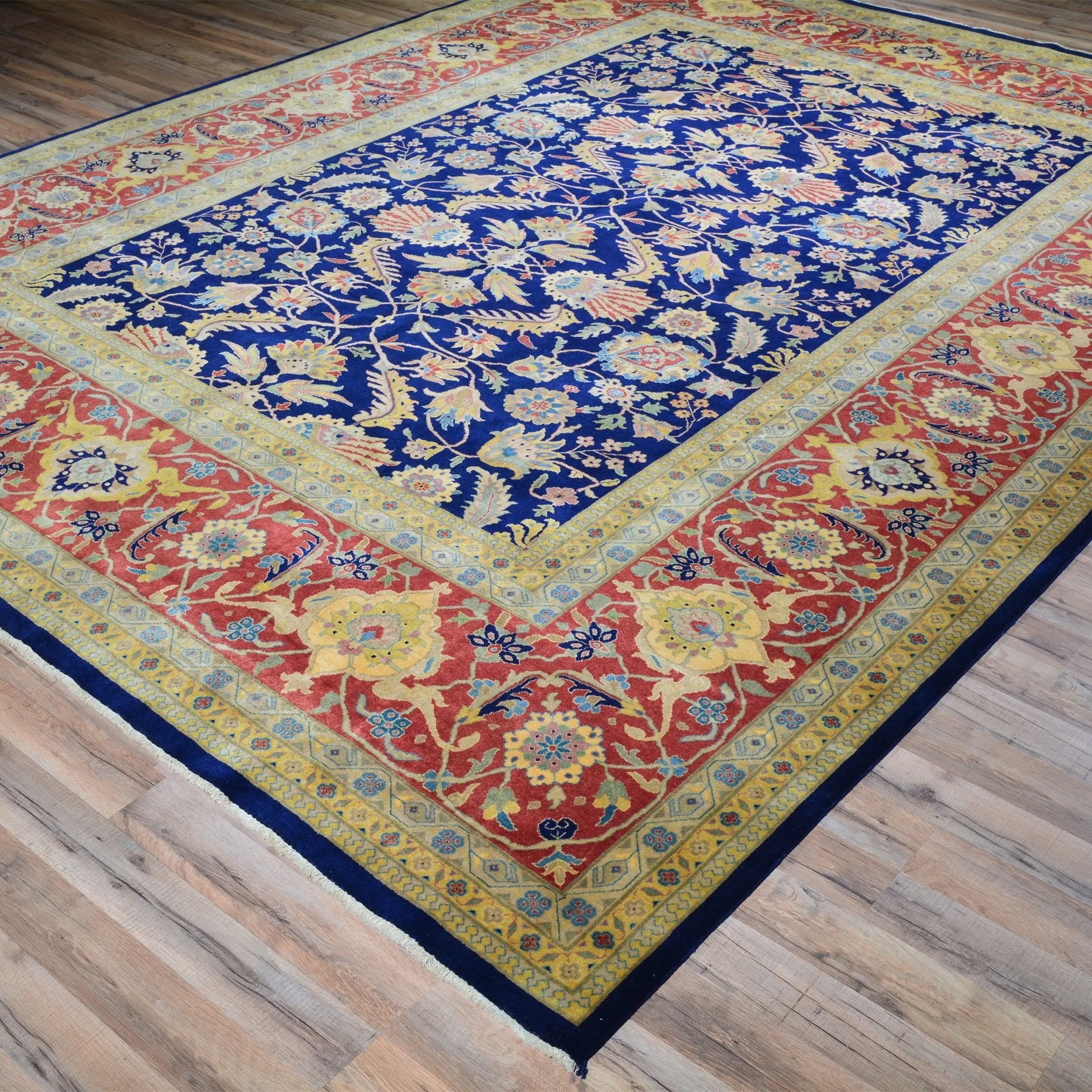 Hand-Knotted Oriental New Zealand Wool Sarouk Design Handmade Rug (Size 9.0 X 11.7) Brral-1269