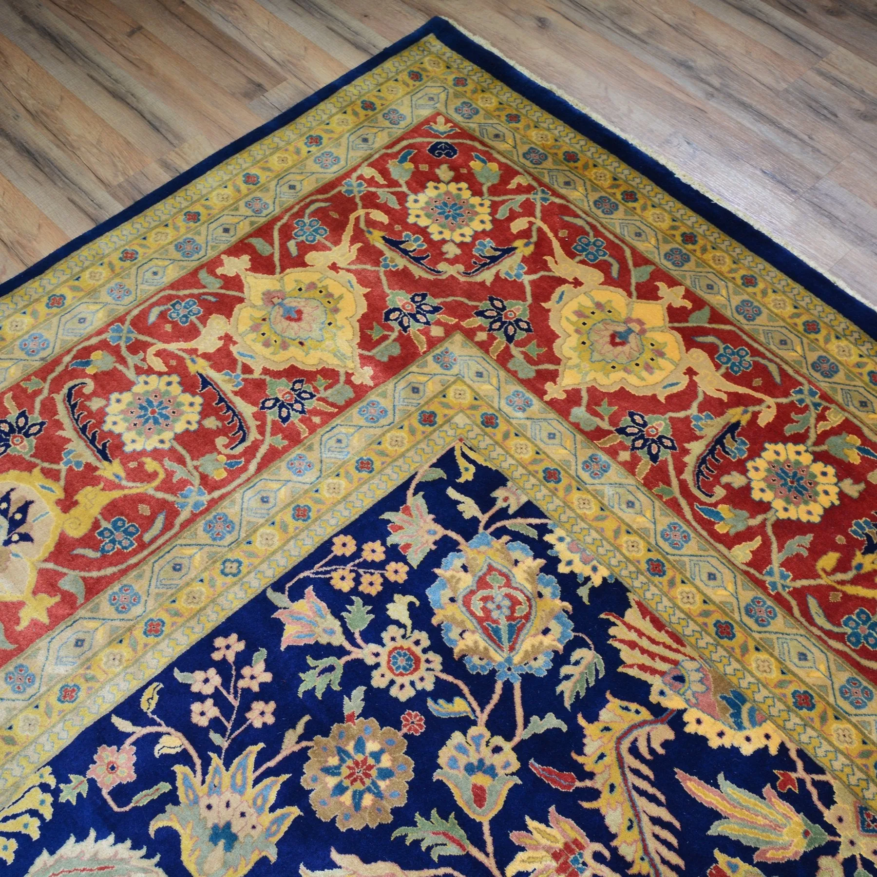 Hand-Knotted Oriental New Zealand Wool Sarouk Design Handmade Rug (Size 9.0 X 11.7) Brral-1269