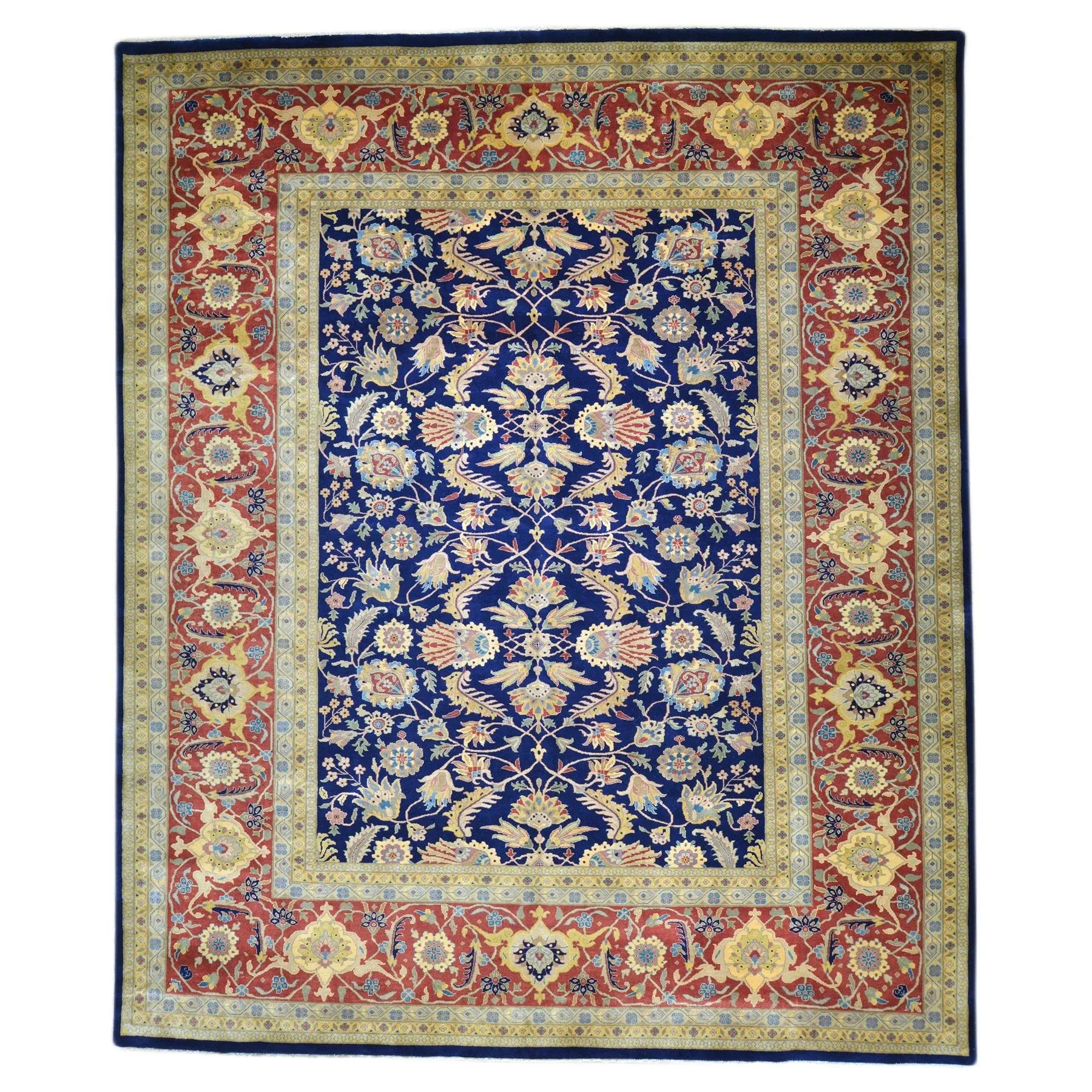 Hand-Knotted Oriental New Zealand Wool Sarouk Design Handmade Rug (Size 9.0 X 11.7) Brral-1269