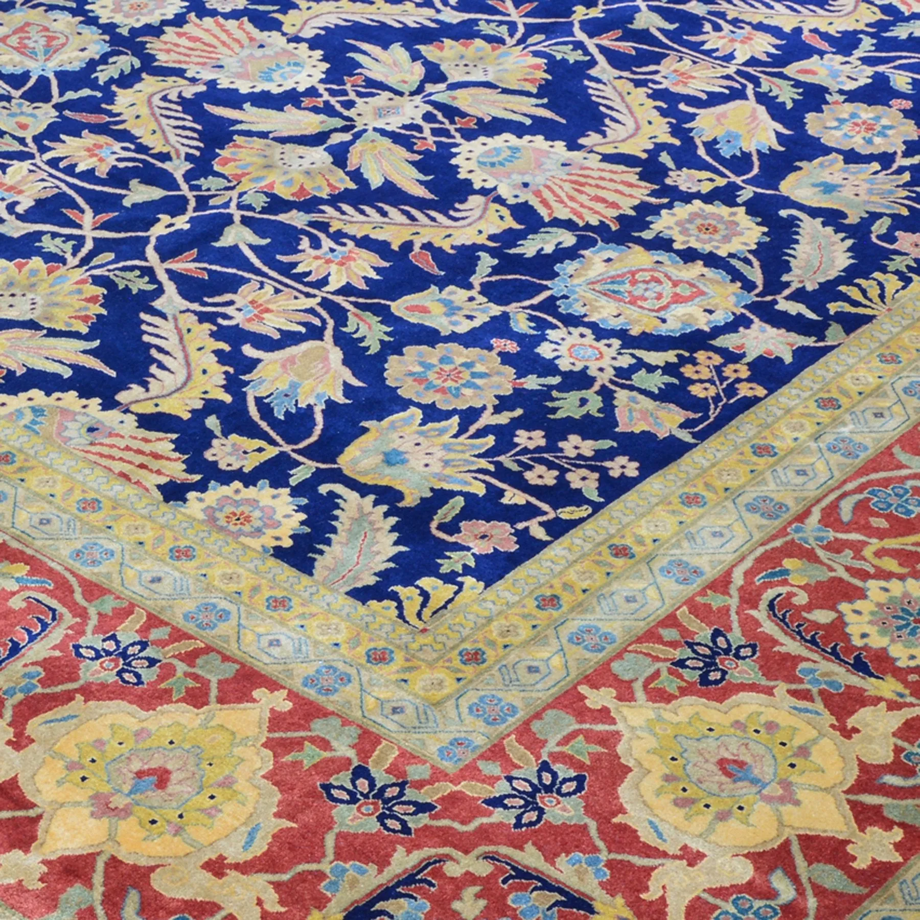 Hand-Knotted Oriental New Zealand Wool Sarouk Design Handmade Rug (Size 9.0 X 11.7) Brral-1269