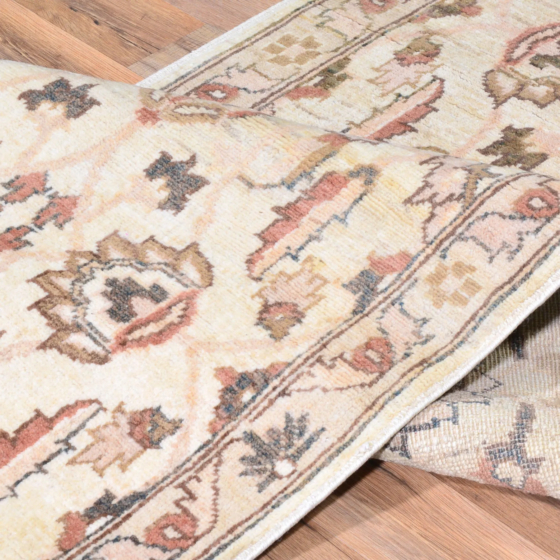 Hand-Knotted Oriental Peshawar Chobi Tribal Design 100% Wool Rug (Size 2.7 X 9.9) Brral-1827