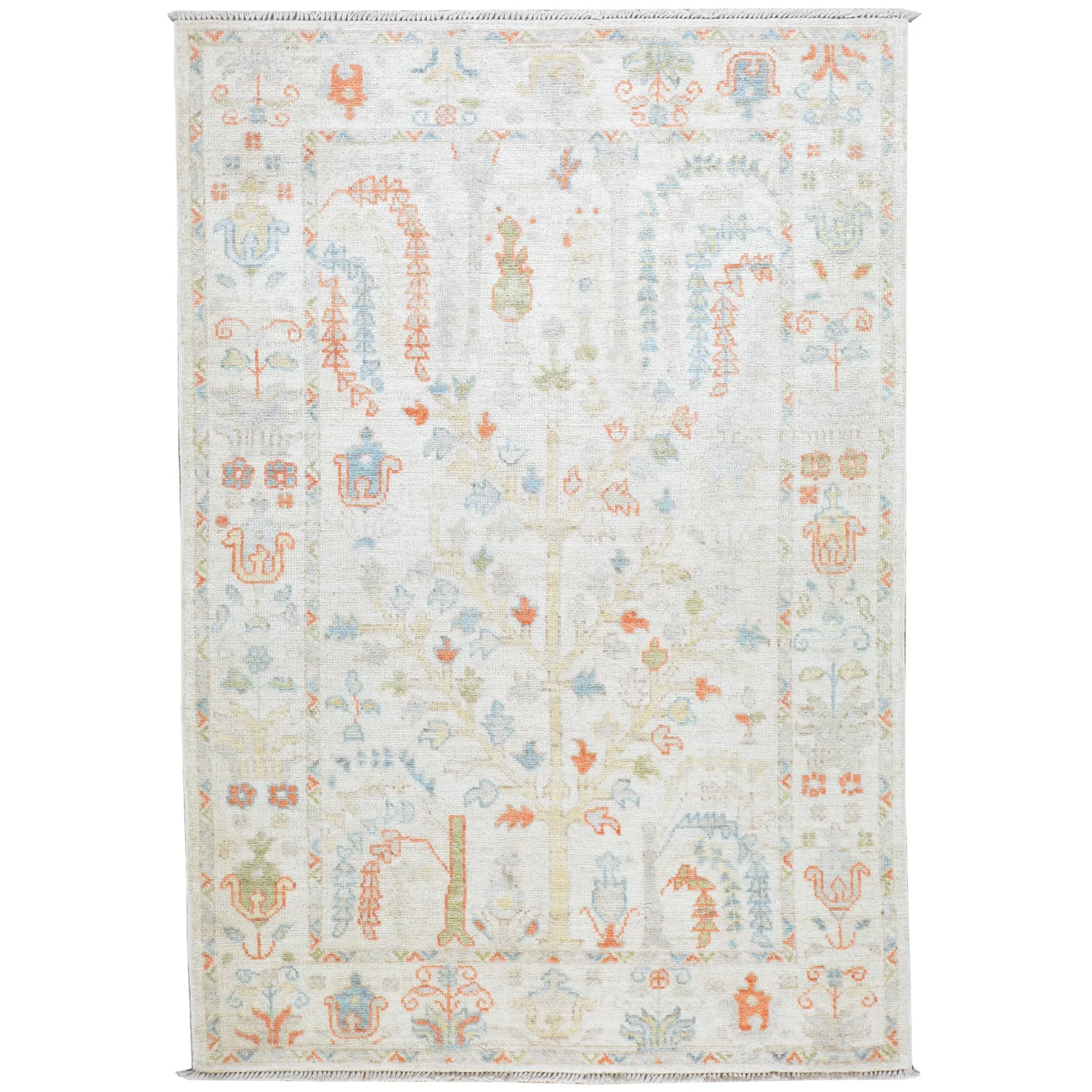 Hand-Knotted Oriental Peshawar Oushak Design Wool Handmade Rug (Size 4.2 X 6.0) Cwral-8139