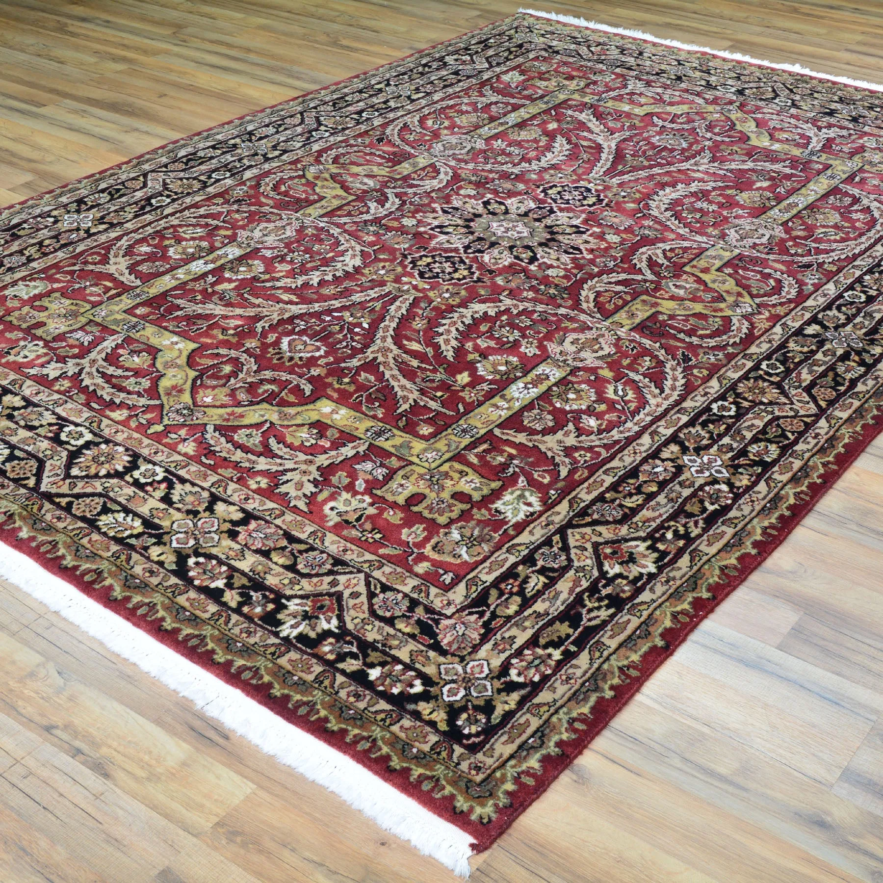 Hand-Knotted Oriental Tabriz Revival Design Handmade Wool Rug (Size 5.11 X 9.0) Cwral-8634