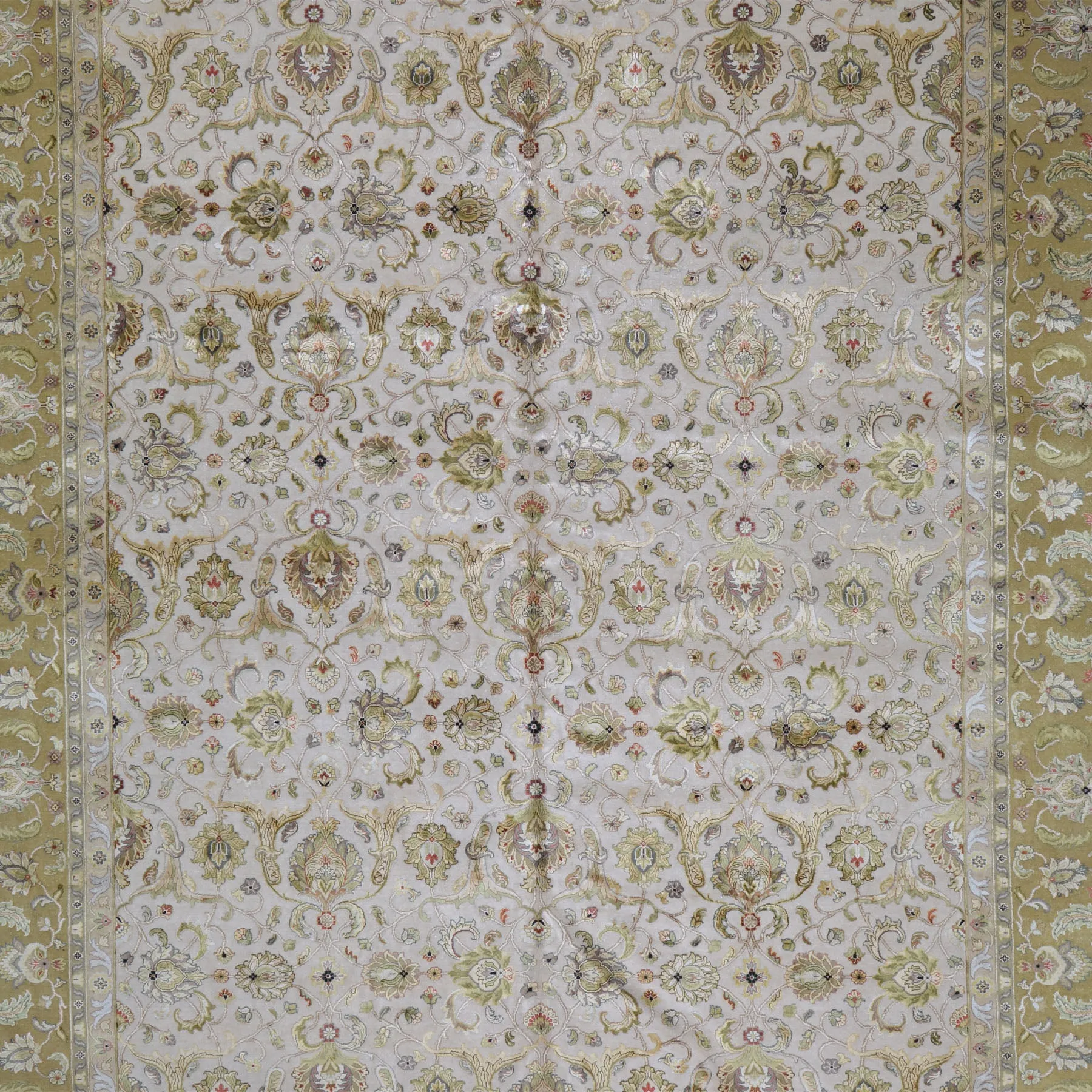 Hand-Knotted Oriental Traditional Design Handmade Silk and Wool Rug (Size 8.11 X 11.11) Cwral-10488