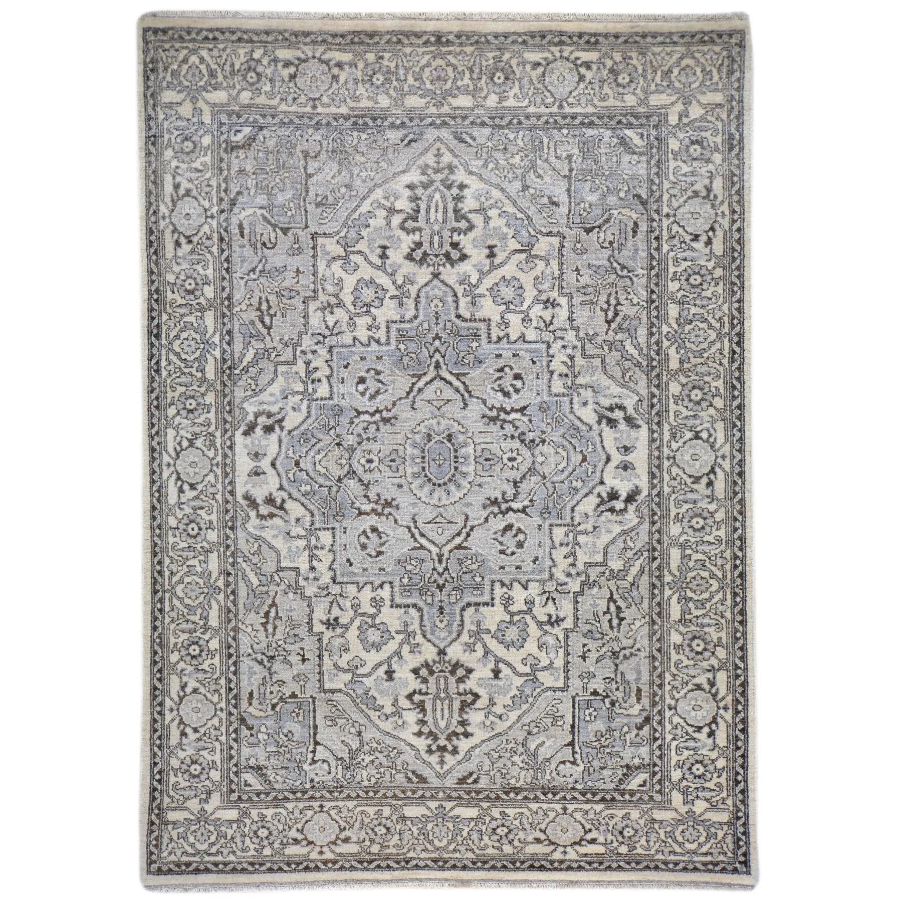 Hand-Knotted Oriental Traditional Design Handmade Wool Rug (Size 5.0 X 7.4) Cwral-5907