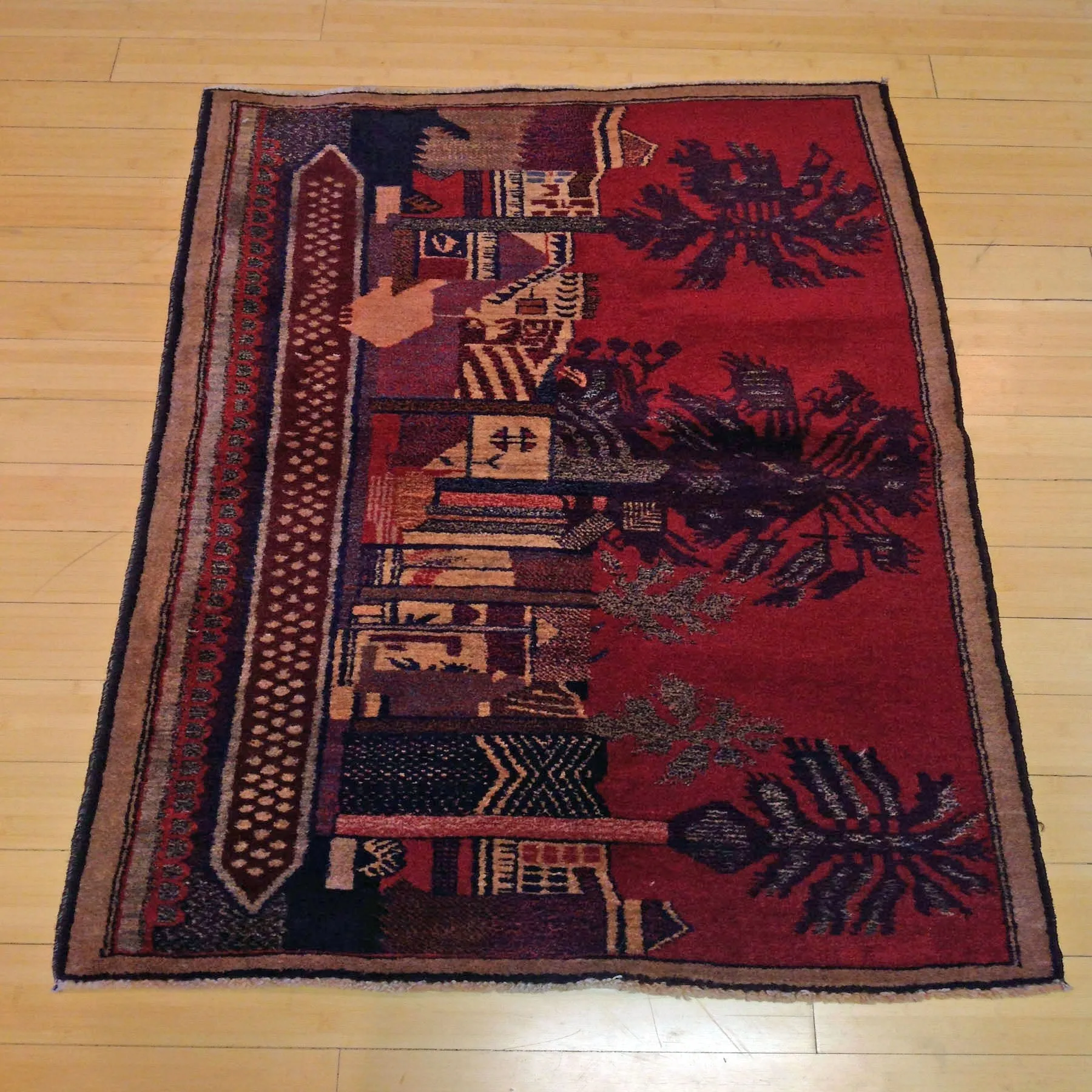 Hand-Knotted Oriental Tribal Balochi Handmade 100% Wool Rug (Size 2.8 X 4.3) Cwral-2517