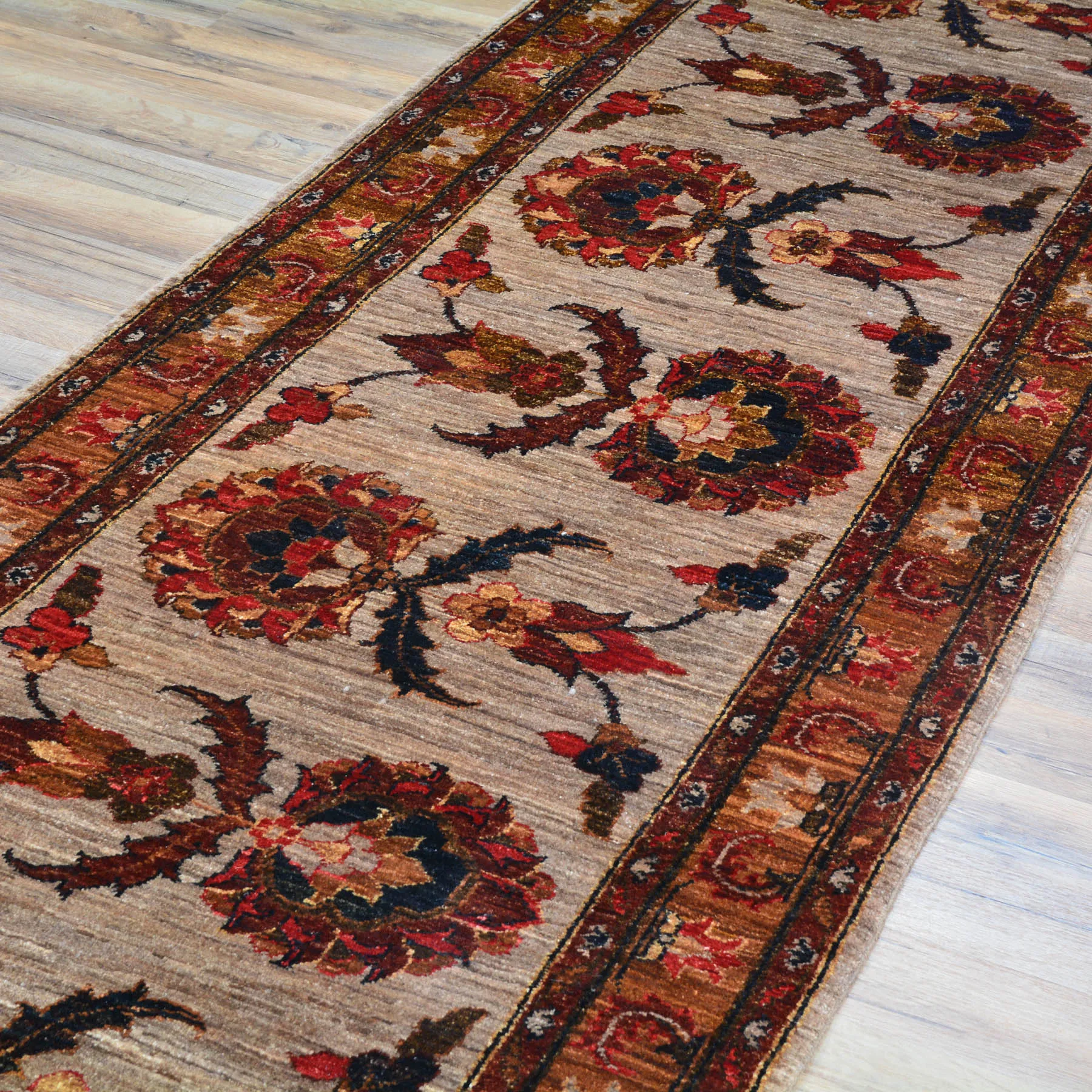 Hand-Knotted Oriental Tribal Chobi Oushak Design 100% Wool Rug (Size 3.0 X 8.8) Cwral-10476