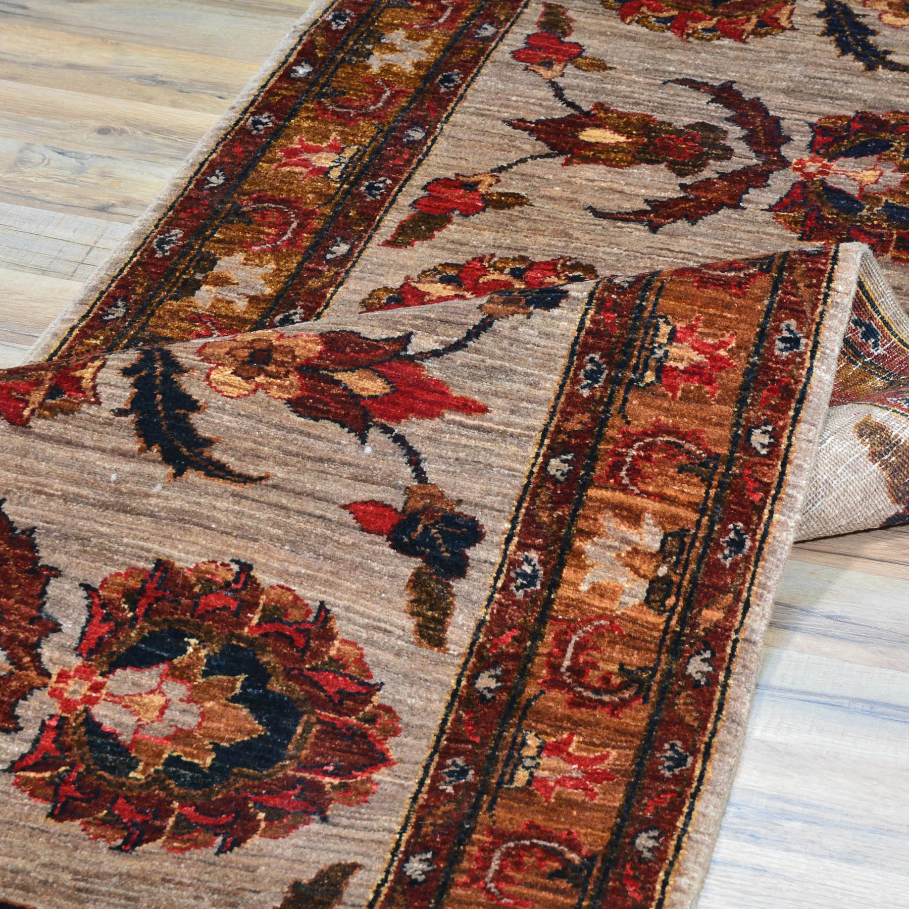 Hand-Knotted Oriental Tribal Chobi Oushak Design 100% Wool Rug (Size 3.0 X 8.8) Cwral-10476