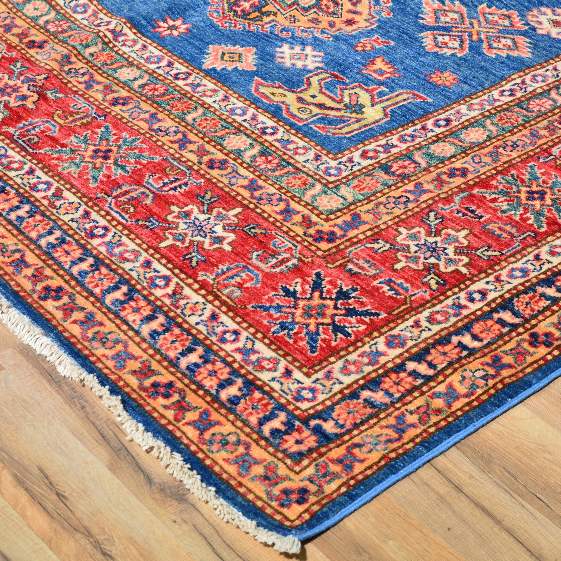 Hand-Knotted Oriental Tribal Kazak Design Handmade Wool Rug (Size 8.10 X 12.3) Cwral-8172