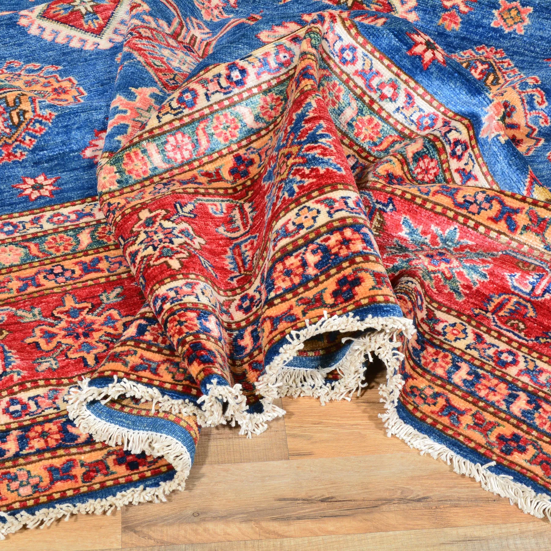 Hand-Knotted Oriental Tribal Kazak Design Handmade Wool Rug (Size 8.10 X 12.3) Cwral-8172