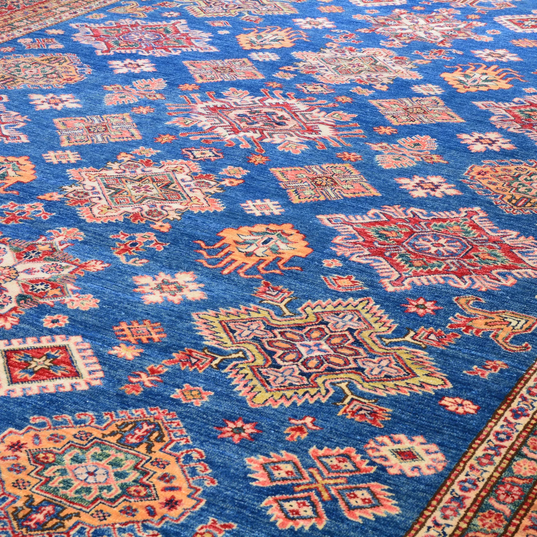 Hand-Knotted Oriental Tribal Kazak Design Handmade Wool Rug (Size 8.10 X 12.3) Cwral-8172