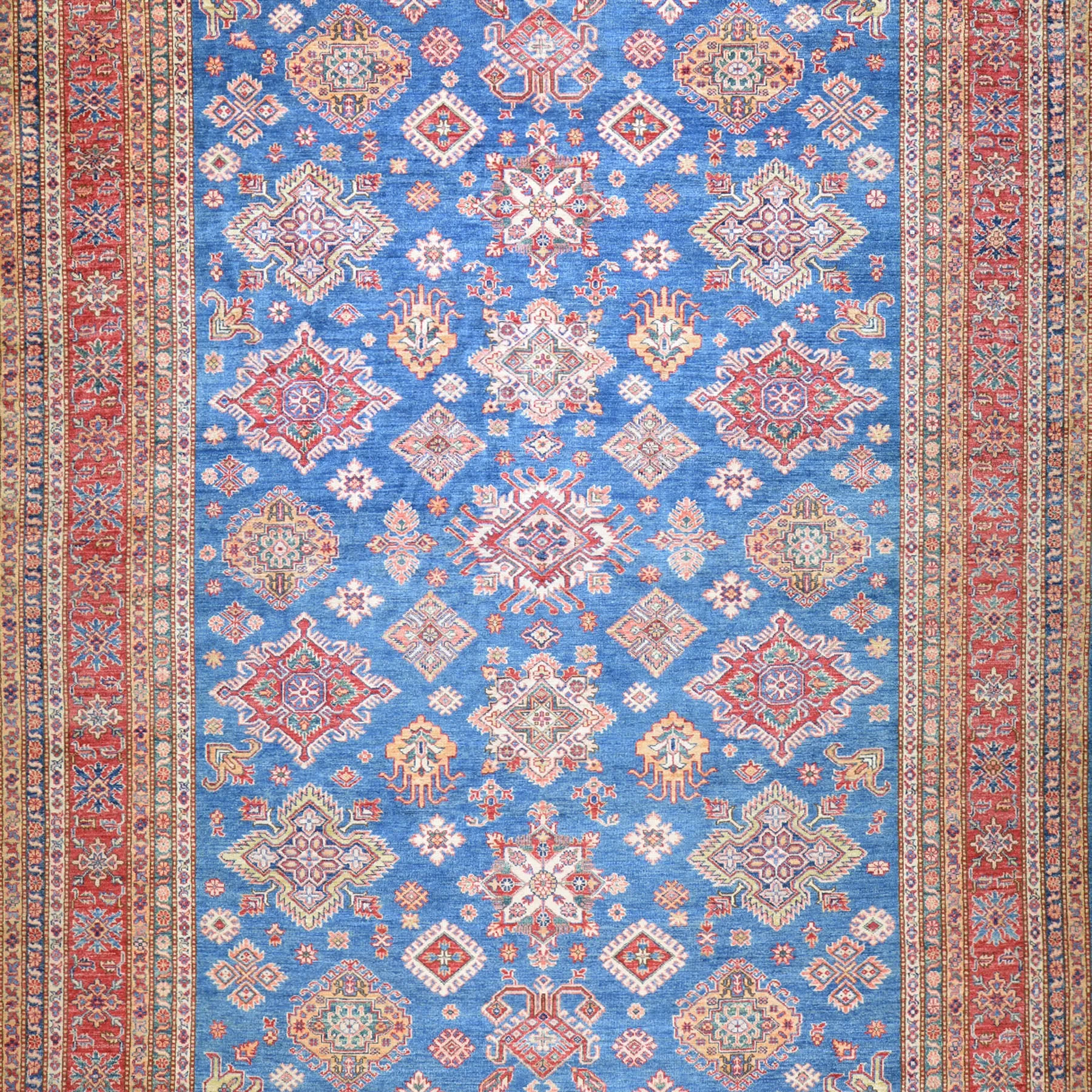 Hand-Knotted Oriental Tribal Kazak Design Handmade Wool Rug (Size 8.10 X 12.3) Cwral-8172