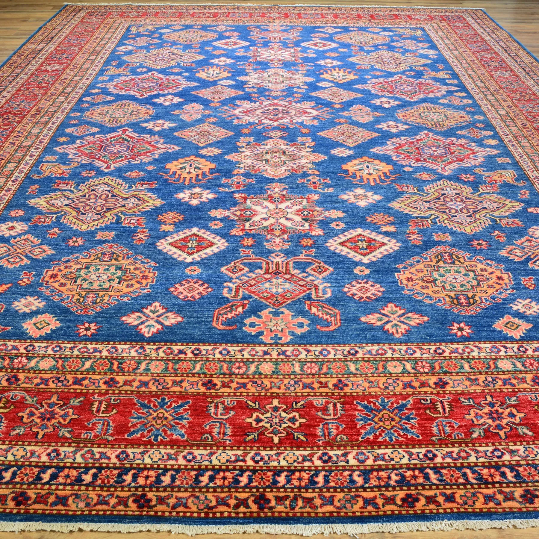 Hand-Knotted Oriental Tribal Kazak Design Handmade Wool Rug (Size 8.10 X 12.3) Cwral-8172