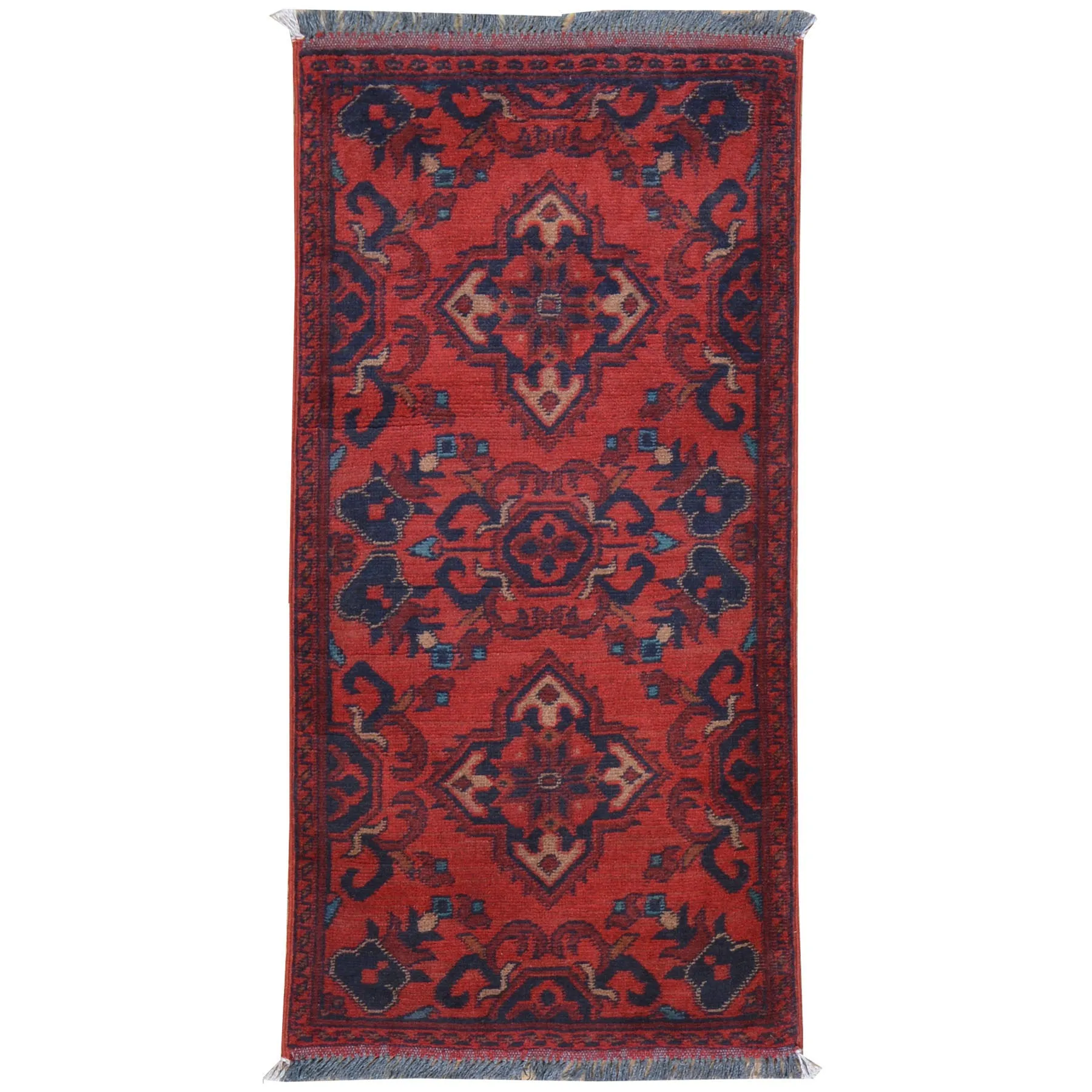 Hand-Knotted Oriental Turkoman Tribal Design Handmade Wool Rug (Size 1.9 X 3.6) Cwral-7971