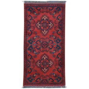 Hand-Knotted Oriental Turkoman Tribal Design Handmade Wool Rug (Size 1.9 X 3.6) Cwral-7971
