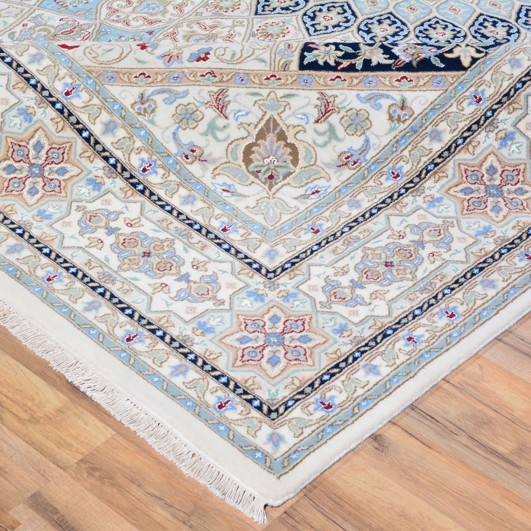Hand-Knotted Oriental Wool Silk Gumbad Design Handmade Rug (Size 9.0 X 12.1) Brral-5640