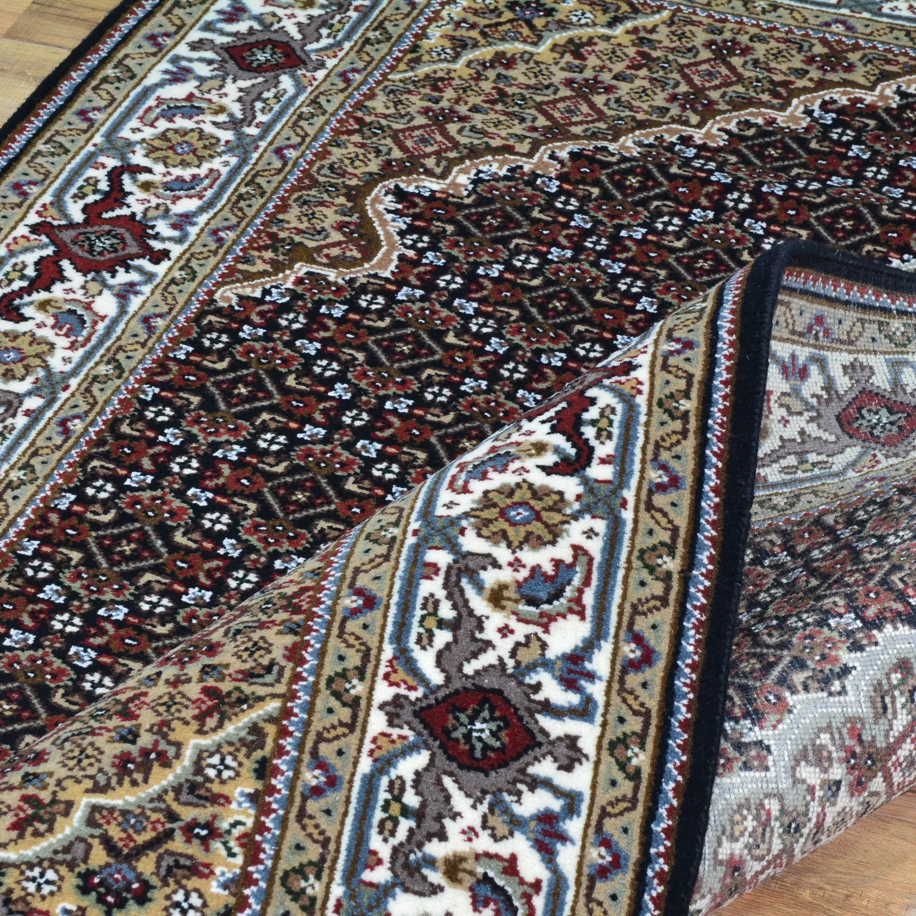 Hand-Knotted Oriental Wool Silk Indo Mahi Tabriz Rug (Size 4.0 X 6.0) Cwral-9087