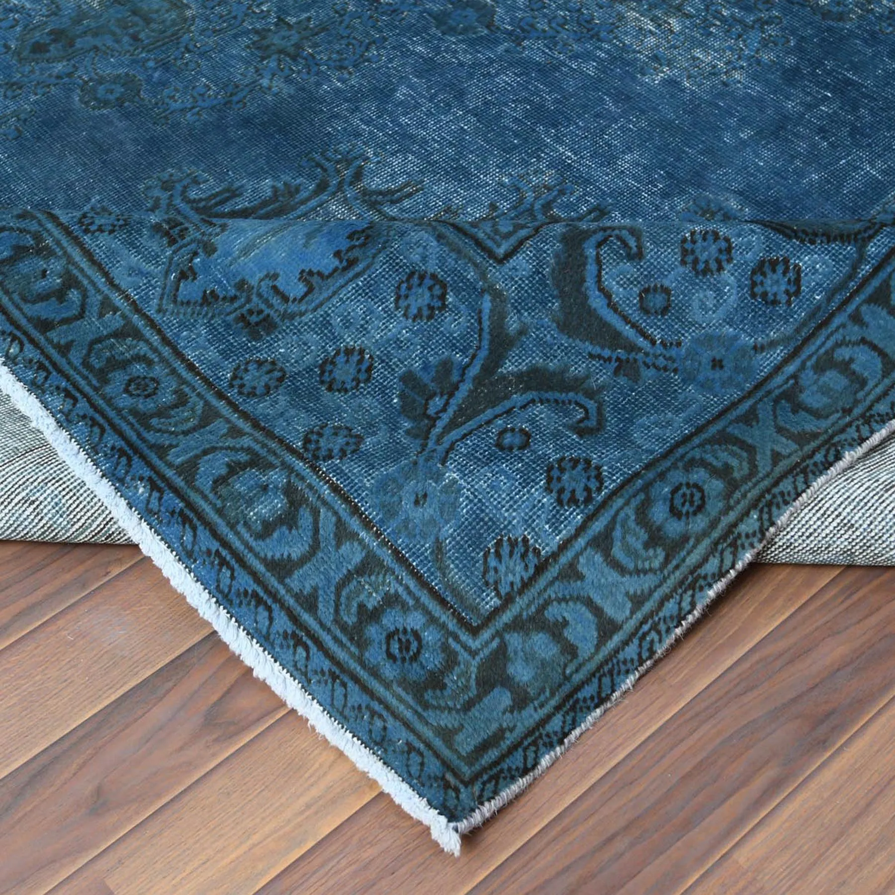 Hand-Knotted Over-dyed Handmade Modern Design Wool Rug (Size 9.8 X 12.1) Cwral-8553