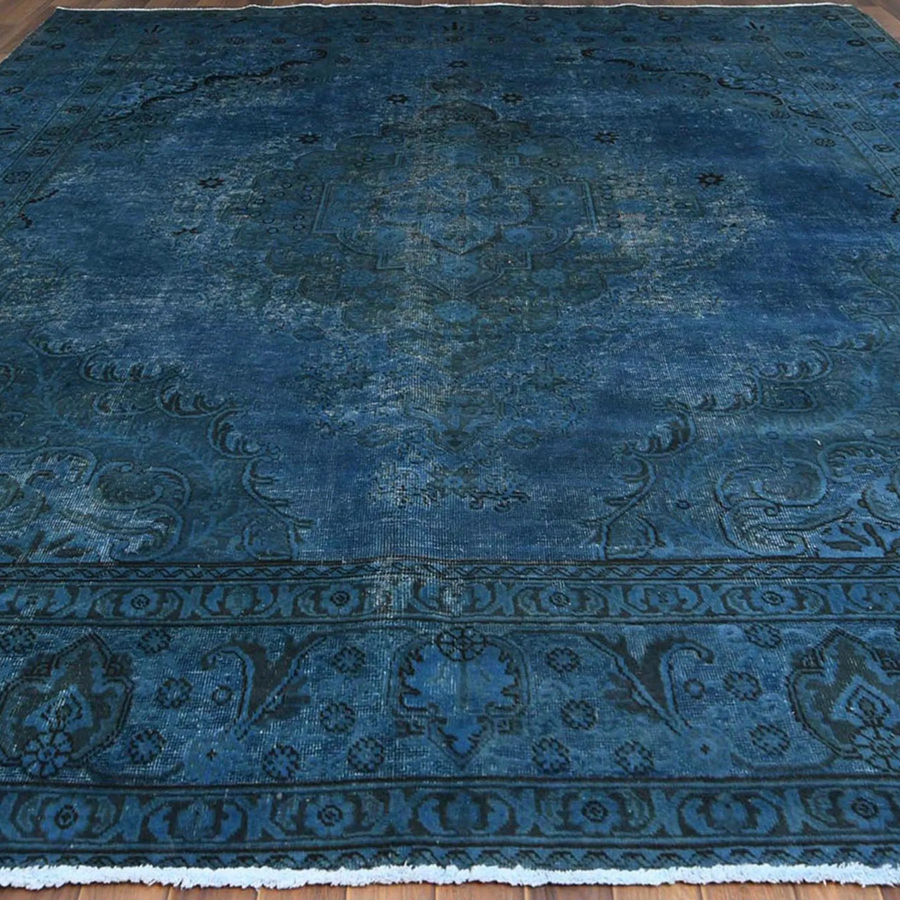 Hand-Knotted Over-dyed Handmade Modern Design Wool Rug (Size 9.8 X 12.1) Cwral-8553