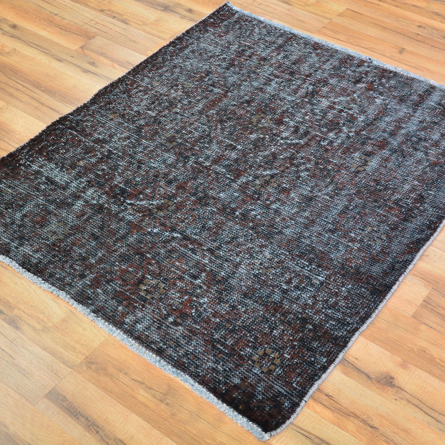 Hand-Knotted Overdyed Persian Traditional Handmade Wool Rug (Size 3.1 X 3.8) Cwrsf-42