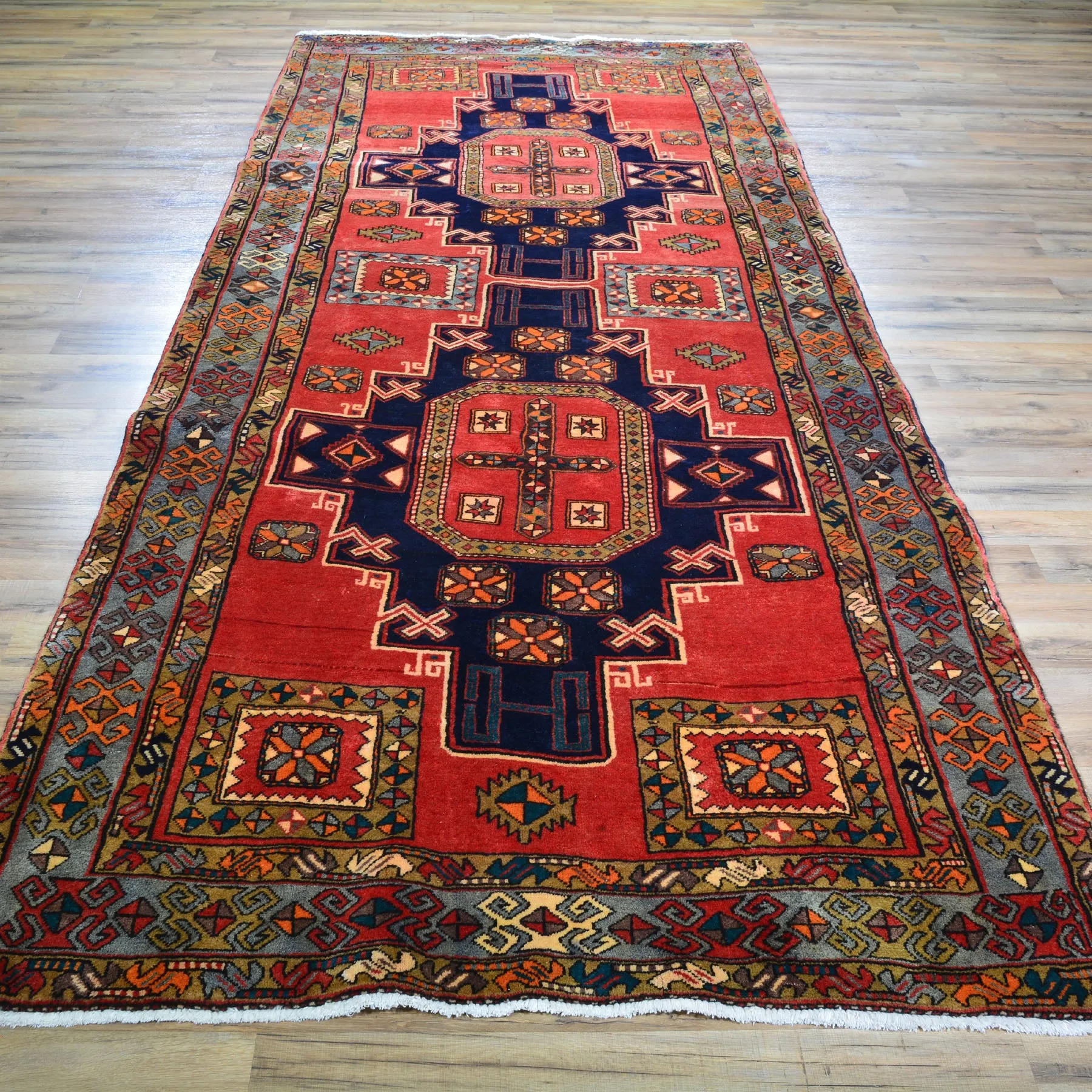 Hand-Knotted Persian Ardabil Handmade Authentic Wool Rug (Size 4.8 X 11.0) Cwral-7914