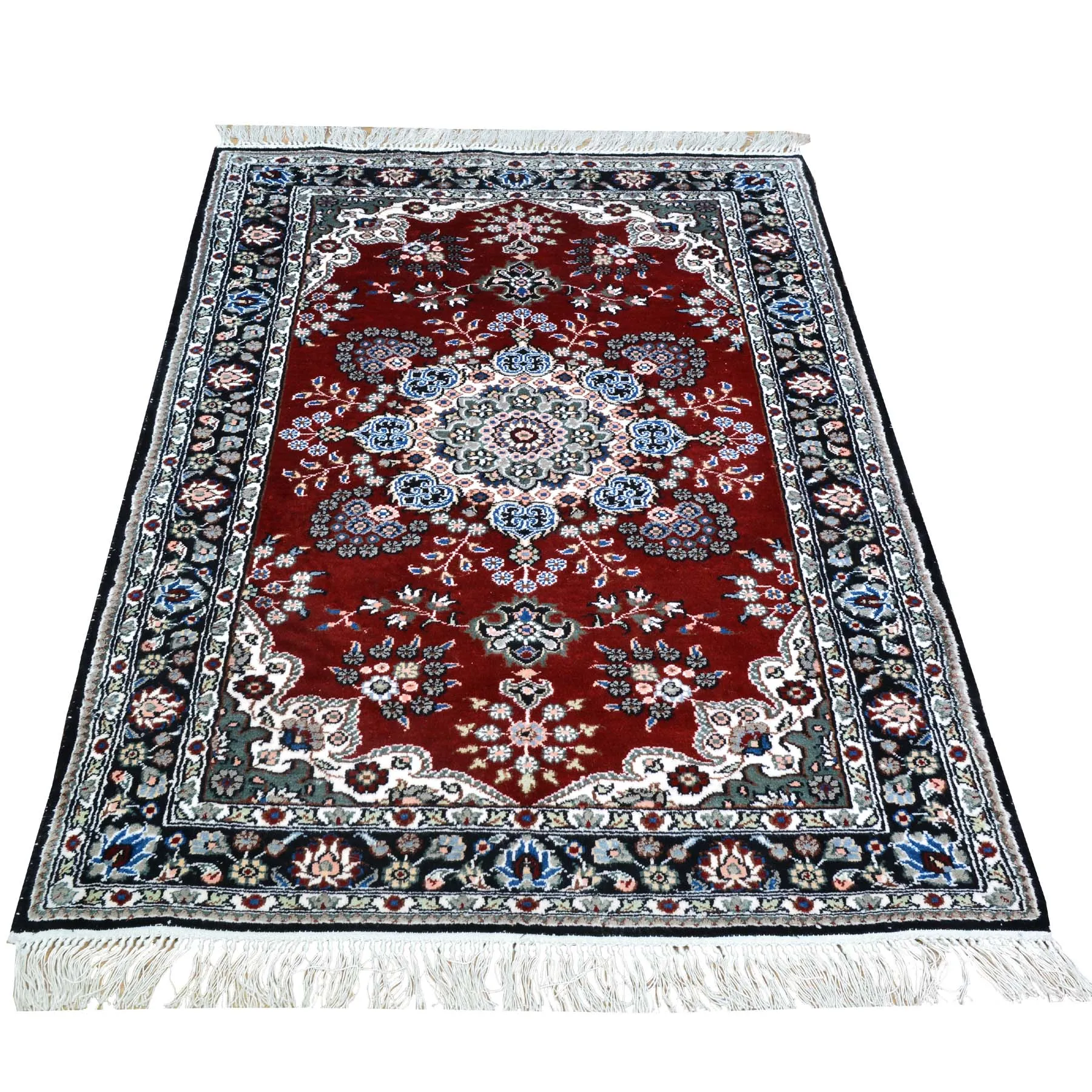 Hand Knotted Persian Design Art Silk Handmade Rug (Size 2.11 X 4.10) Cwral-8613