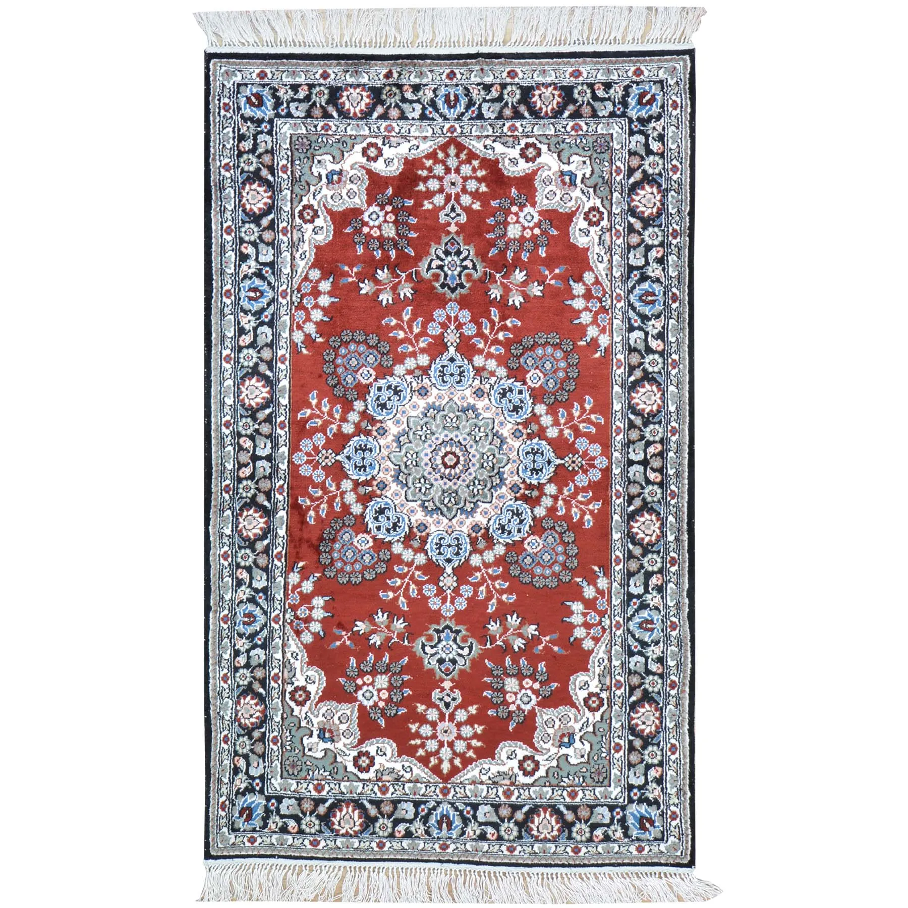 Hand Knotted Persian Design Art Silk Handmade Rug (Size 2.11 X 4.10) Cwral-8613