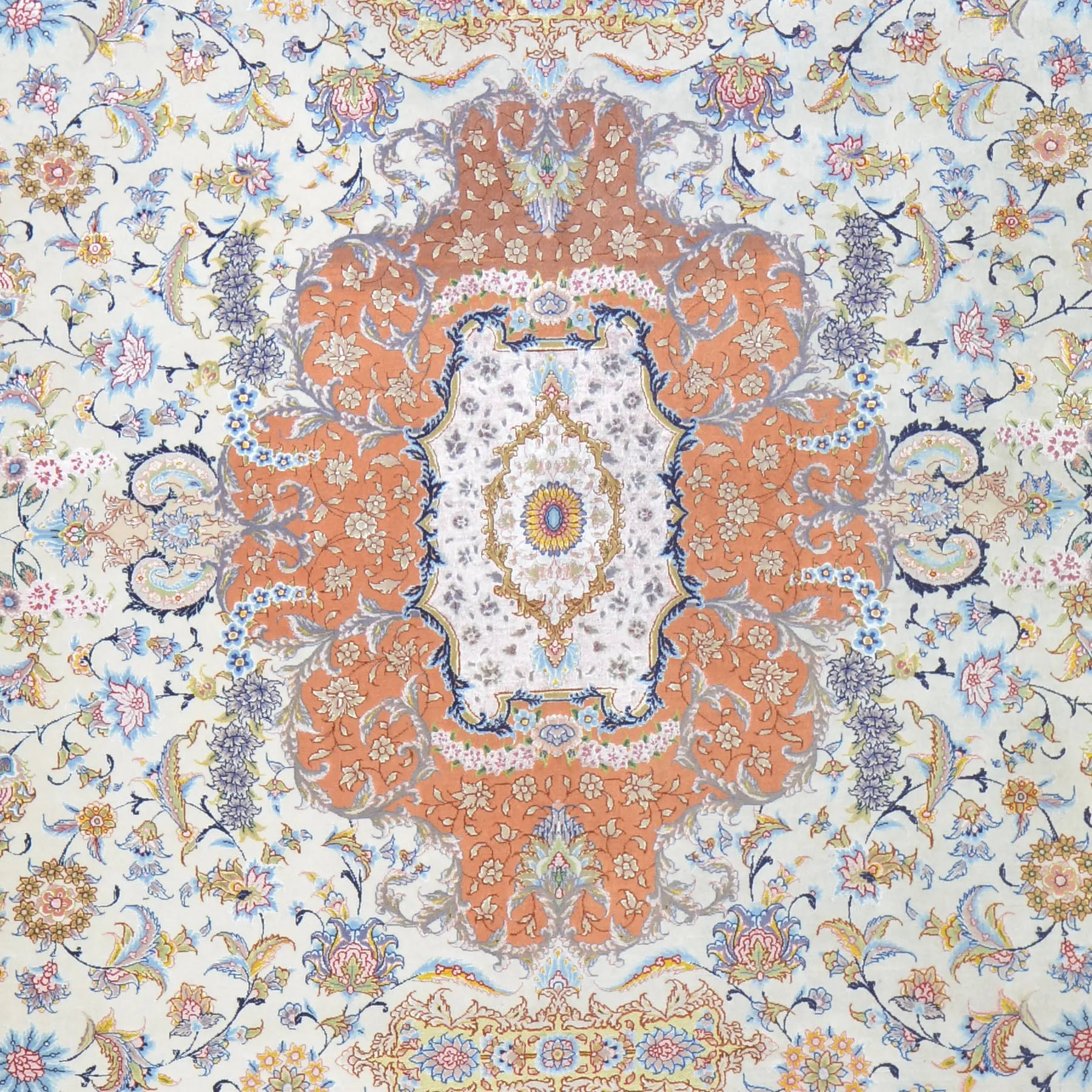 Hand Knotted Persian Isfahan Silk Handmade Rug (Size 6.6 X 9.10) Cwral-7980