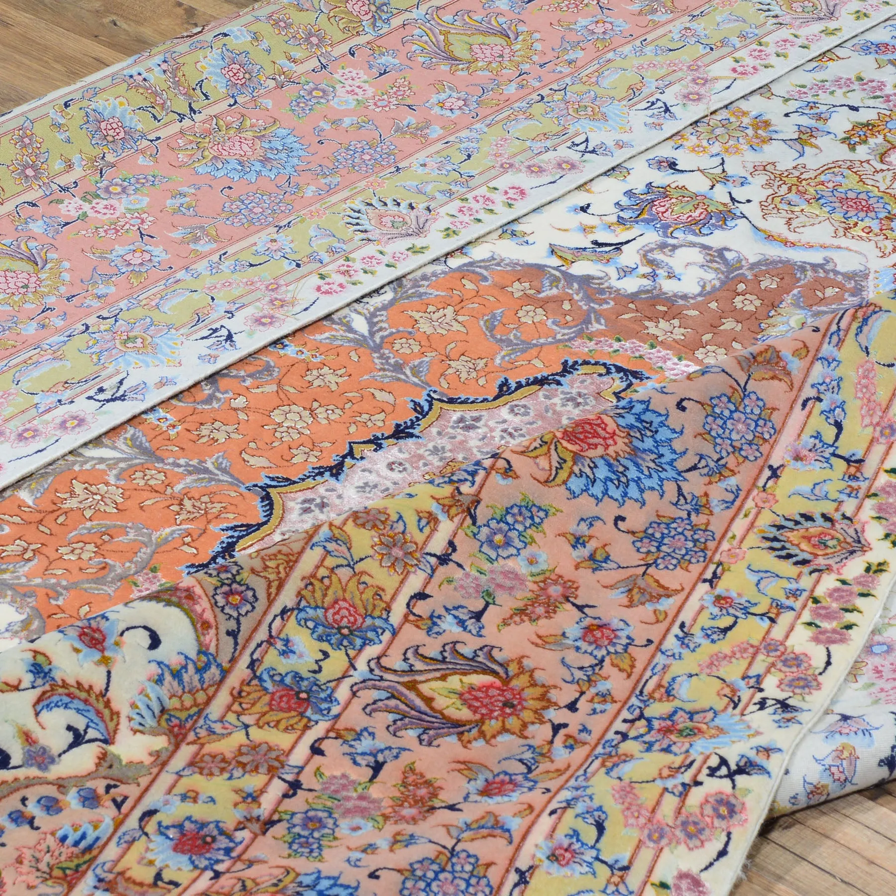 Hand Knotted Persian Isfahan Silk Handmade Rug (Size 6.6 X 9.10) Cwral-7980