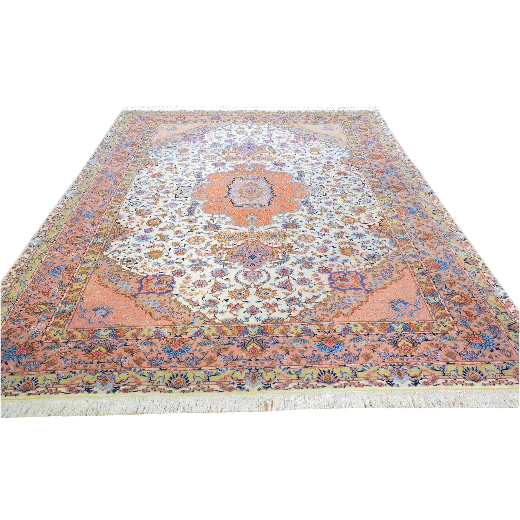 Hand Knotted Persian Isfahan Silk Handmade Rug (Size 6.6 X 9.10) Cwral-7980