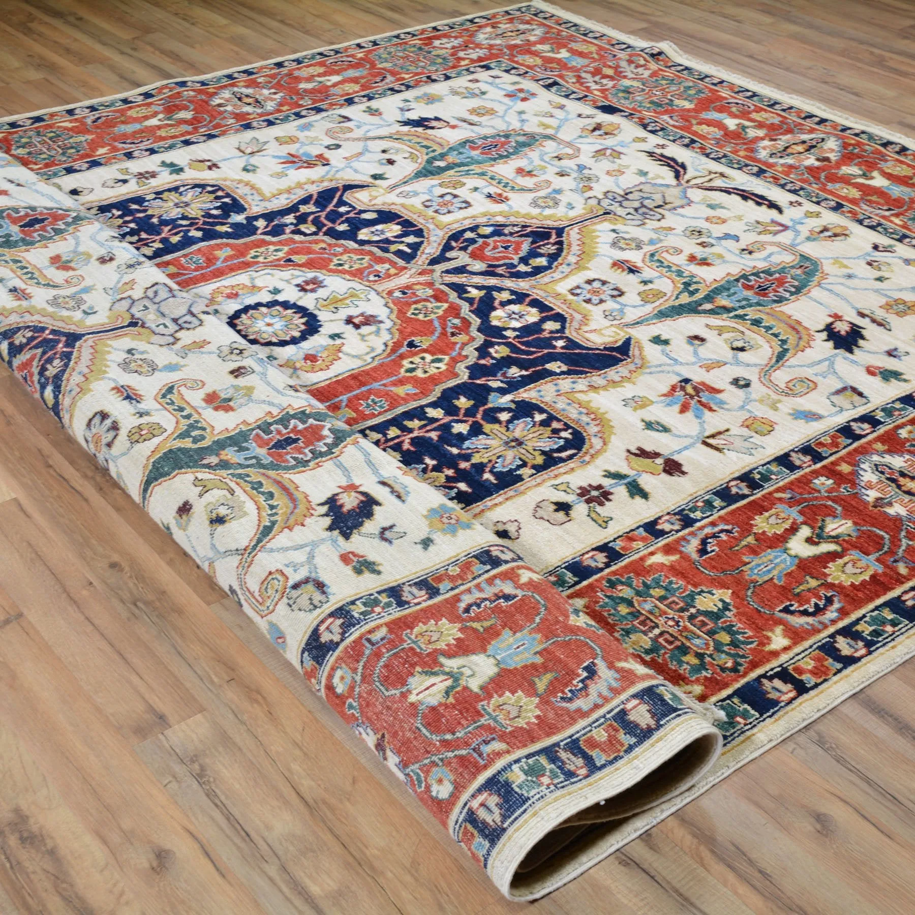 Hand-Knotted Peshawar Chobi Design Wool Handmade Rug (Size 7.11 X 9.10) Brral-2598