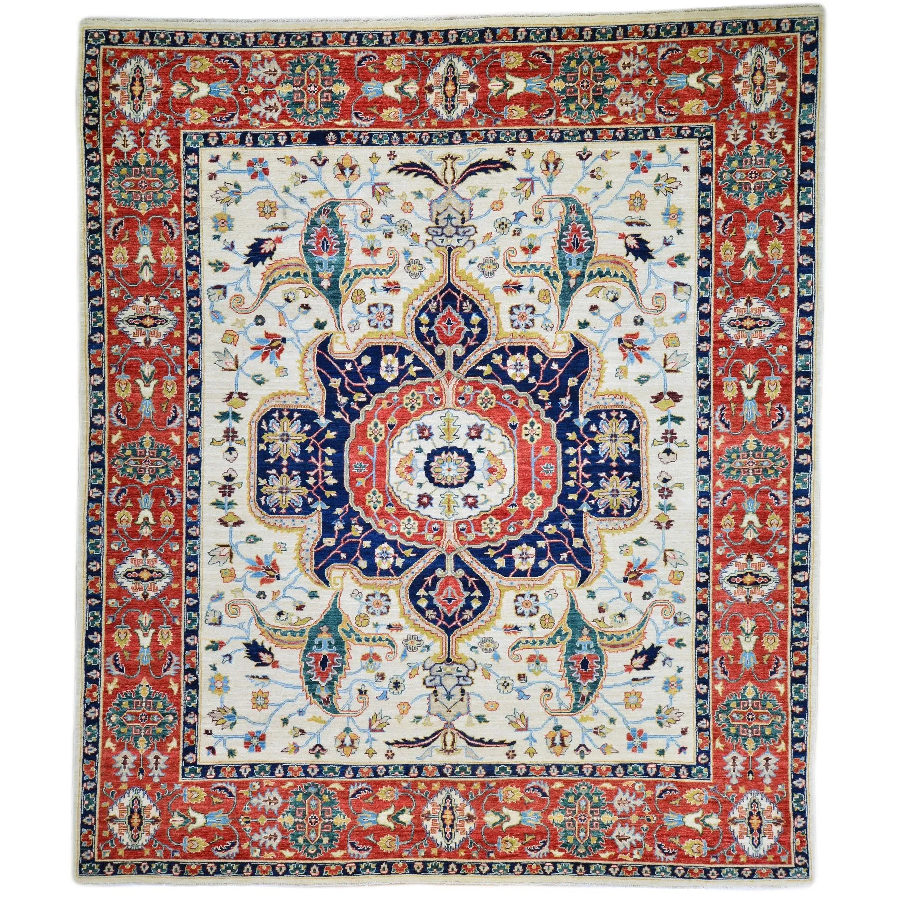 Hand-Knotted Peshawar Chobi Design Wool Handmade Rug (Size 7.11 X 9.10) Brral-2598