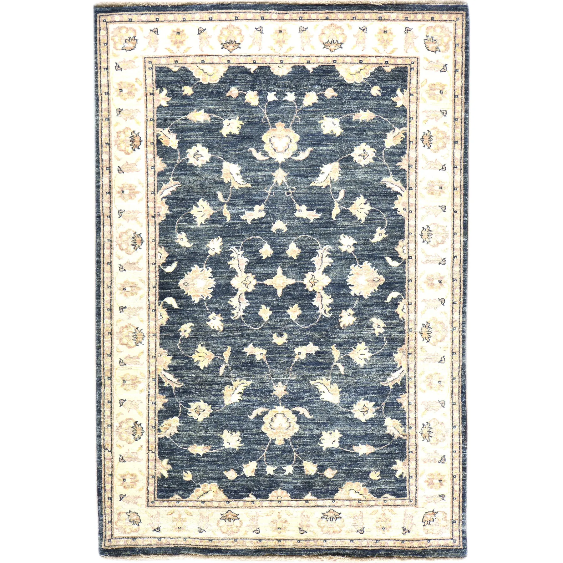 Hand-Knotted Peshawar Chobi Oushak Design Wool Rug (Size 4.0 X 6.4) Brral-612